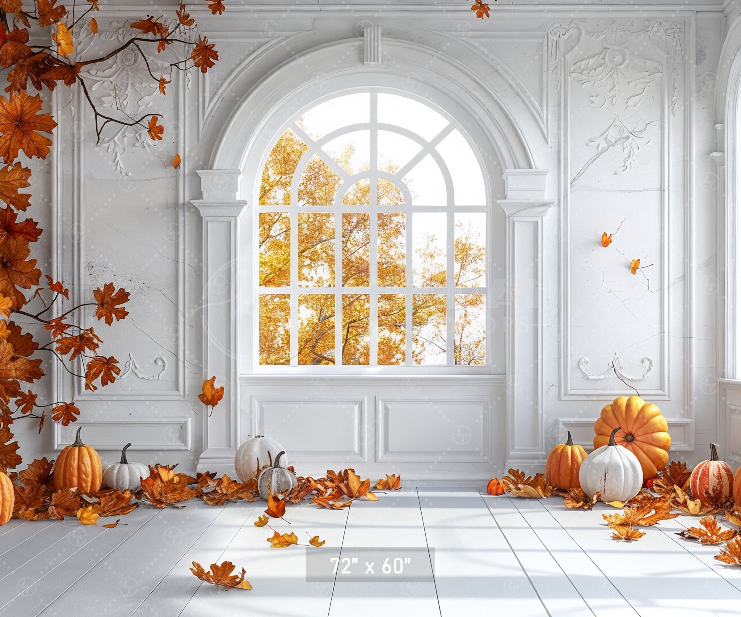 Elegant Autumn Window Backdrop