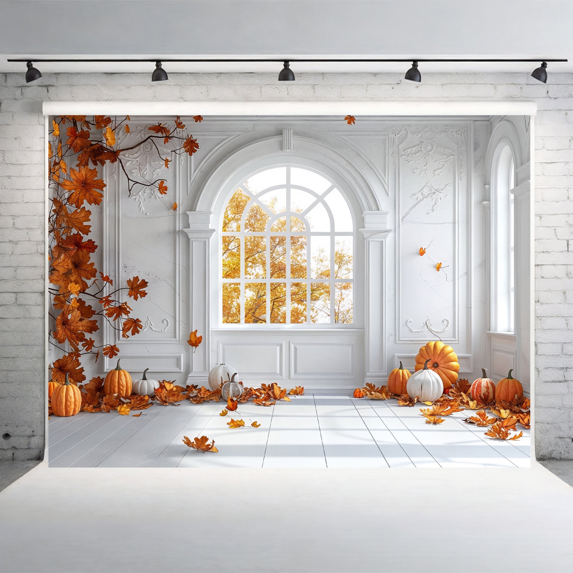 Elegant Autumn Window Backdrop