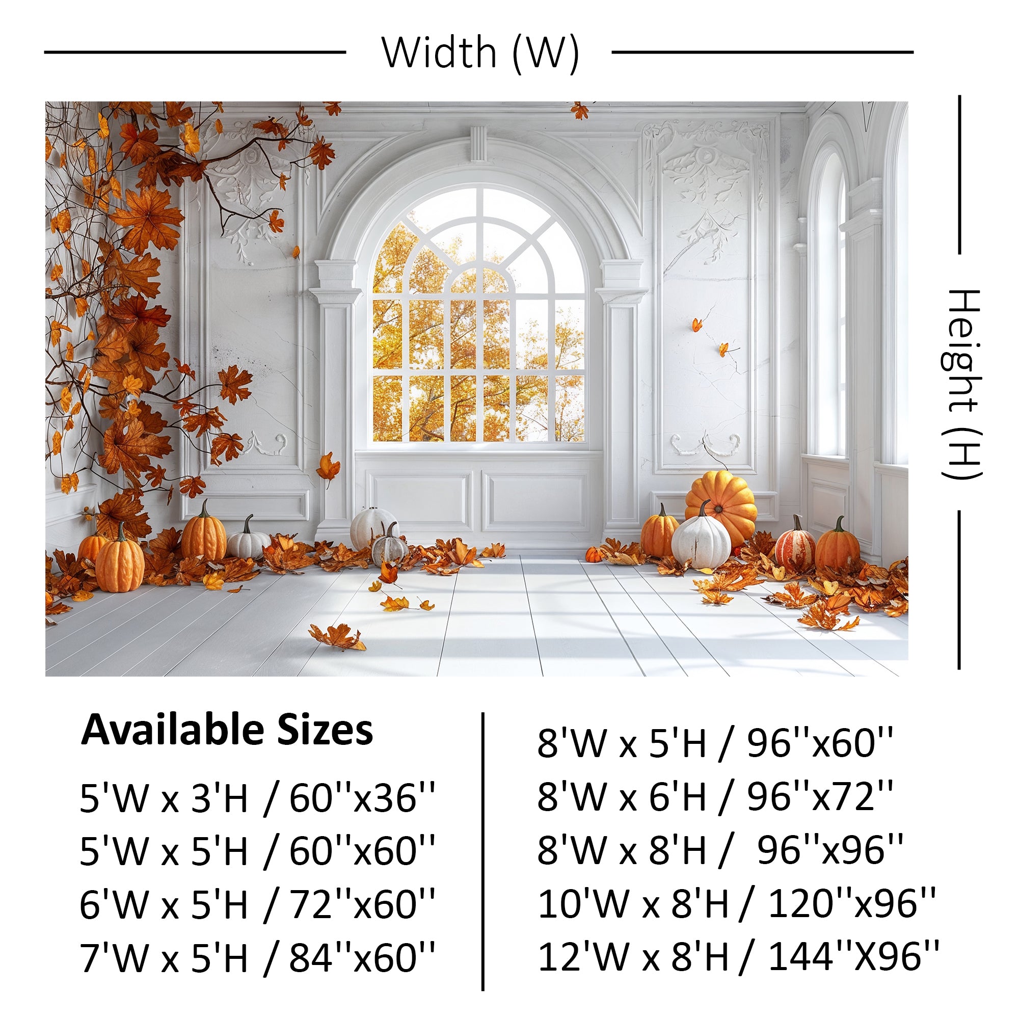 Elegant Autumn Window Backdrop