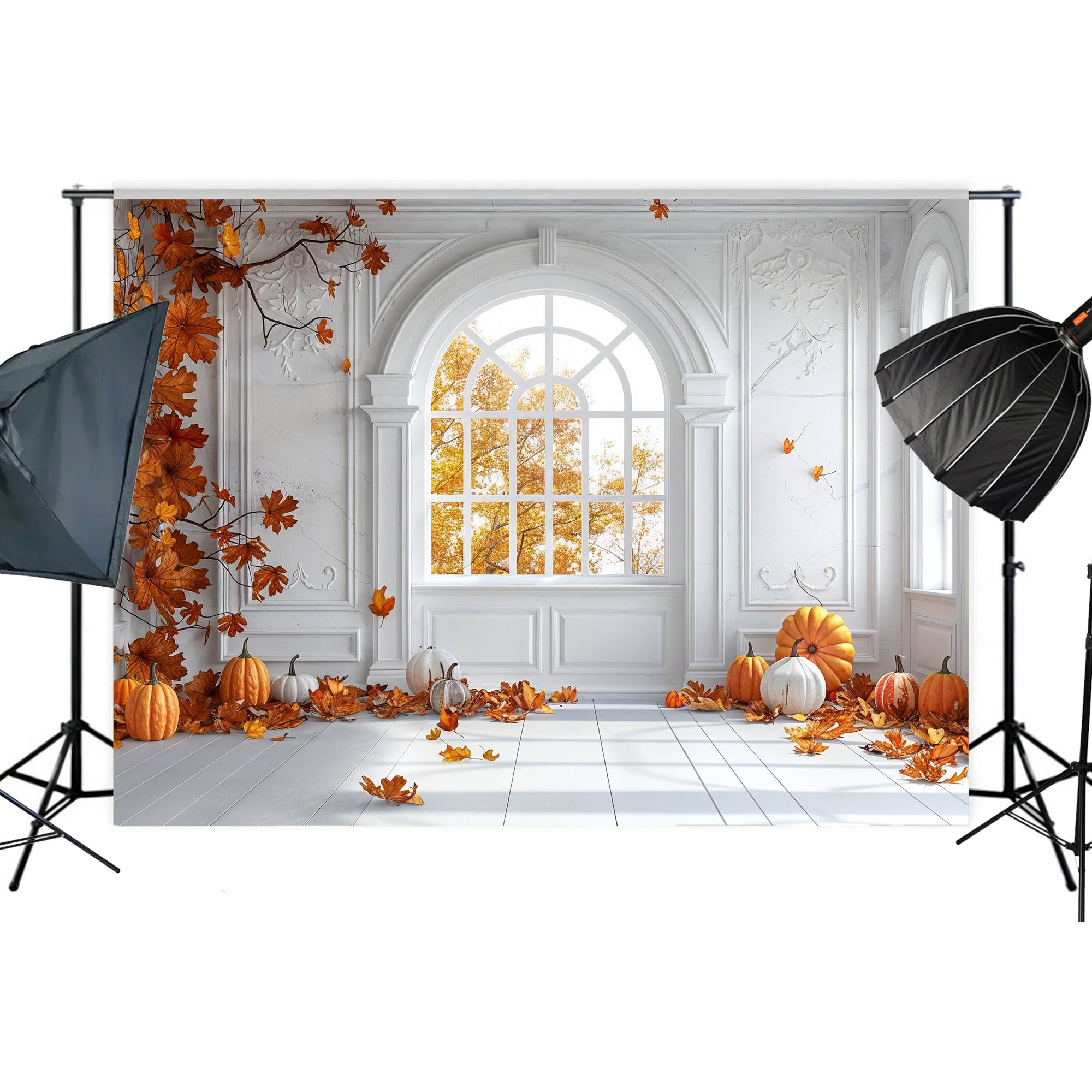 Elegant Autumn Window Backdrop