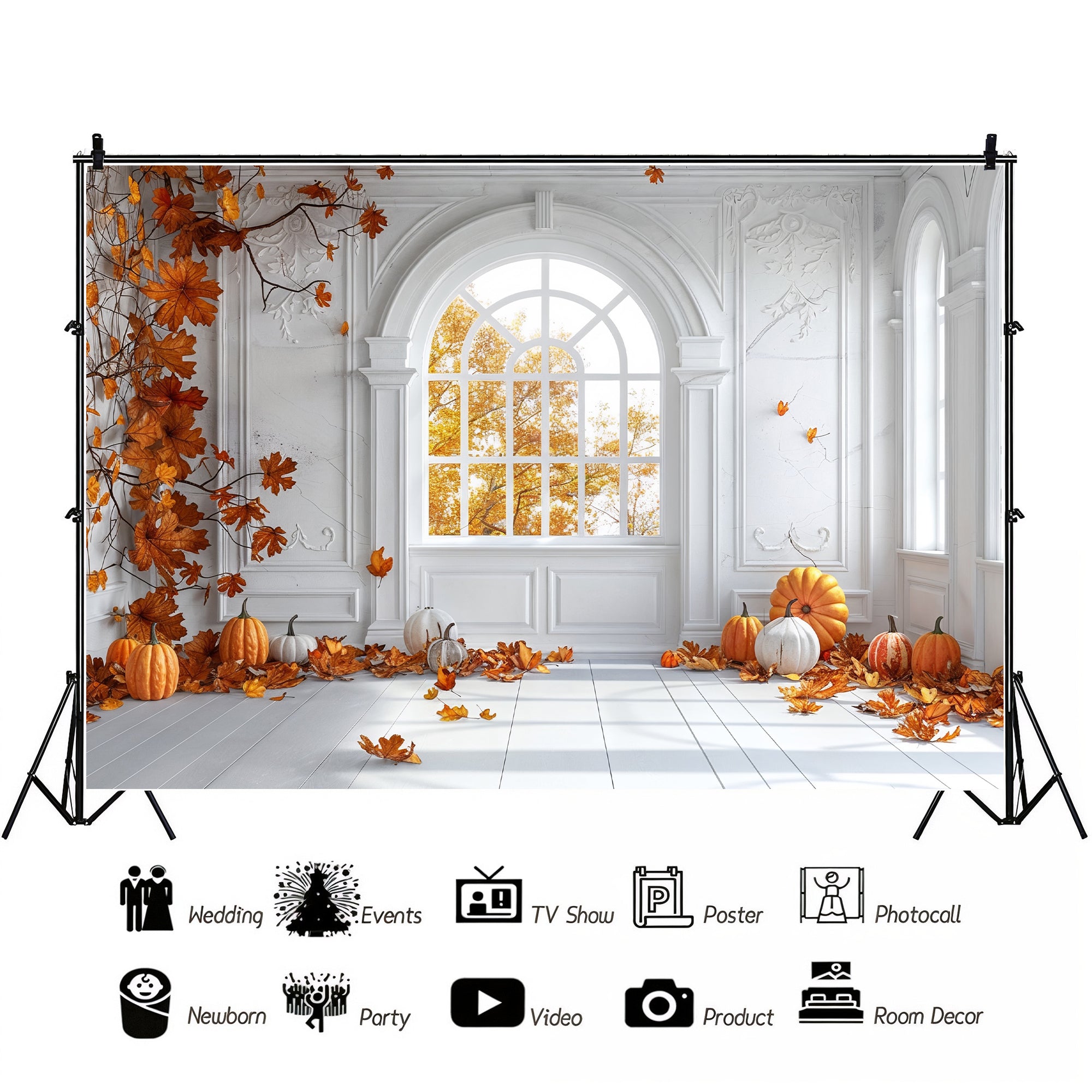Elegant Autumn Window Backdrop