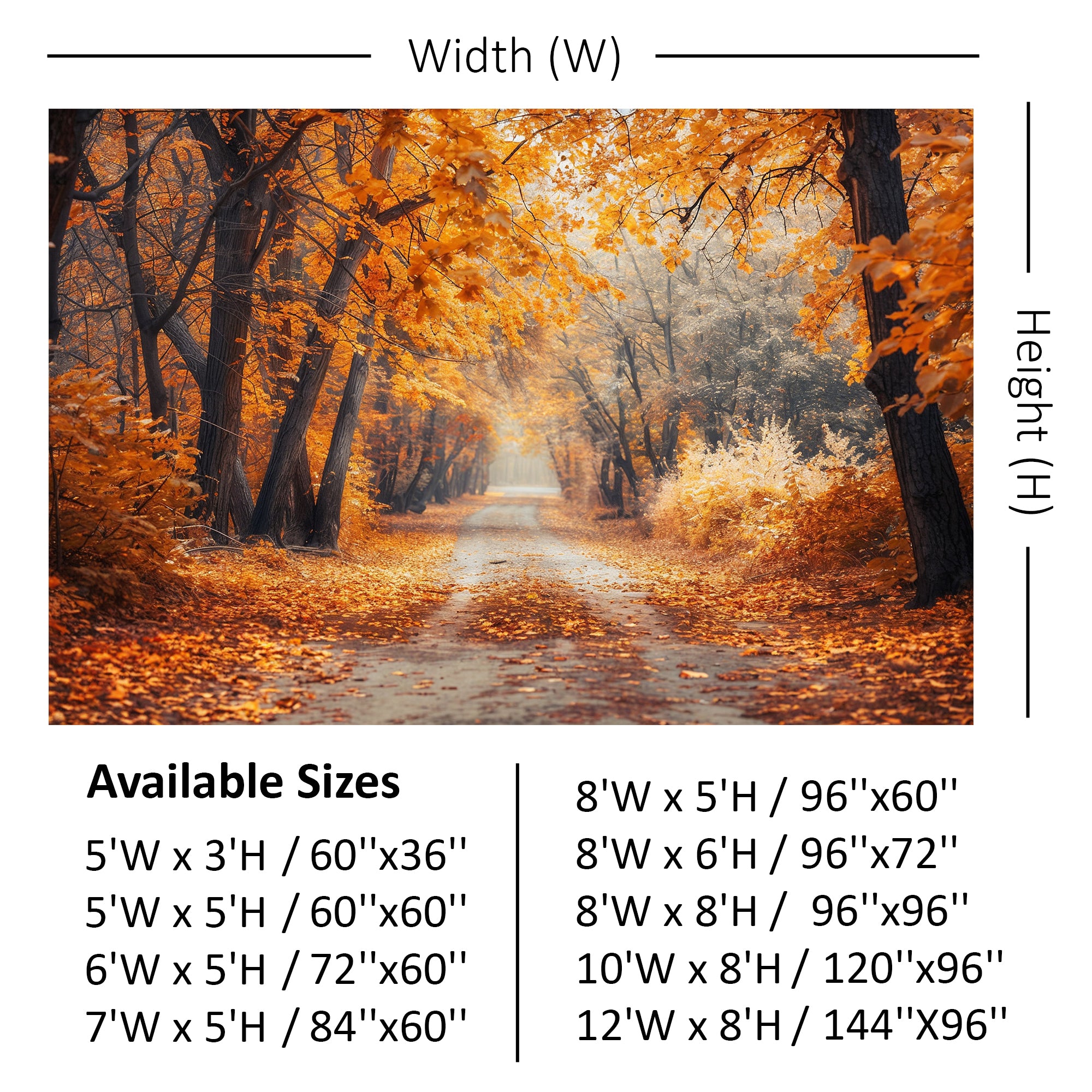 Enchanted Autumn Path Backdrop