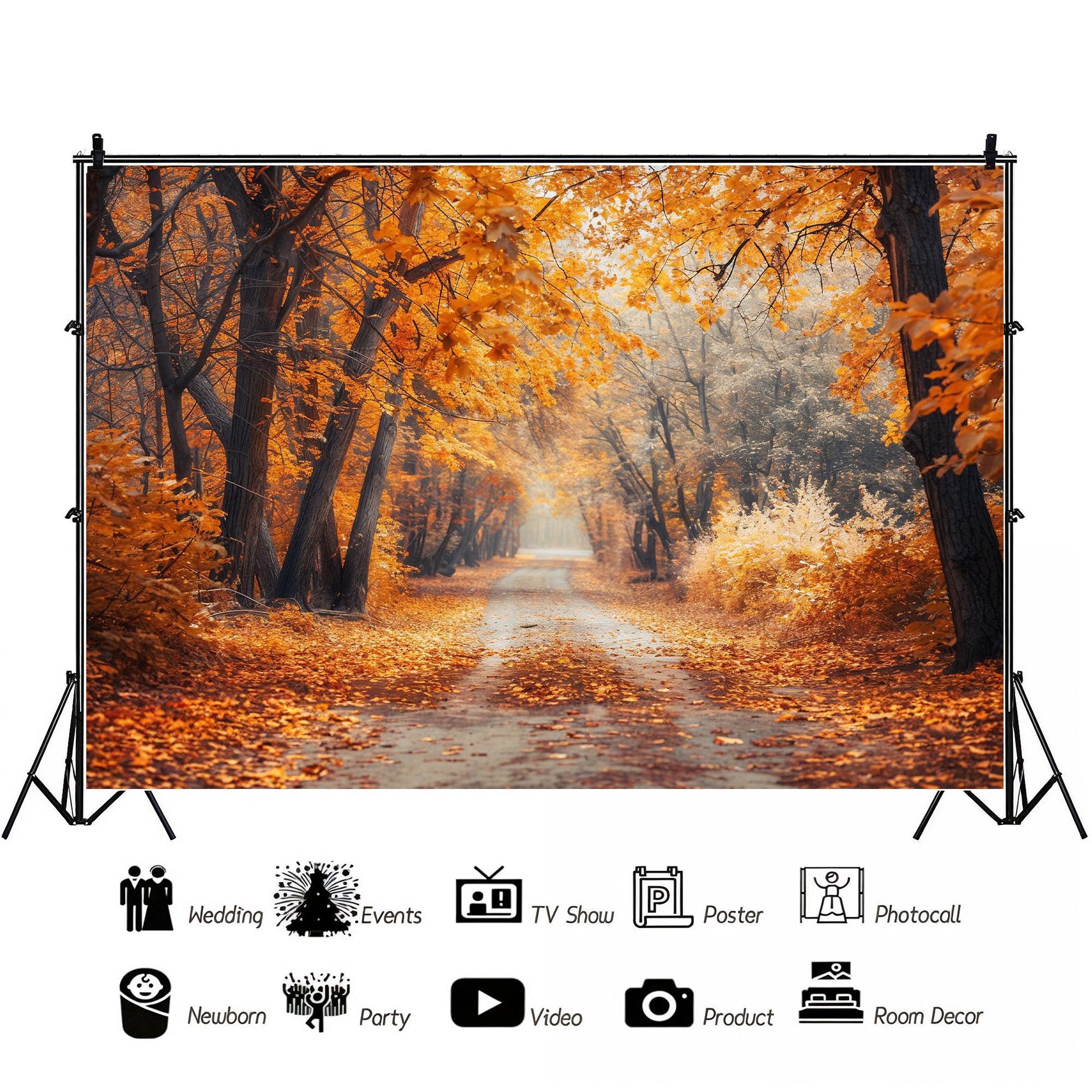 Enchanted Autumn Path Backdrop