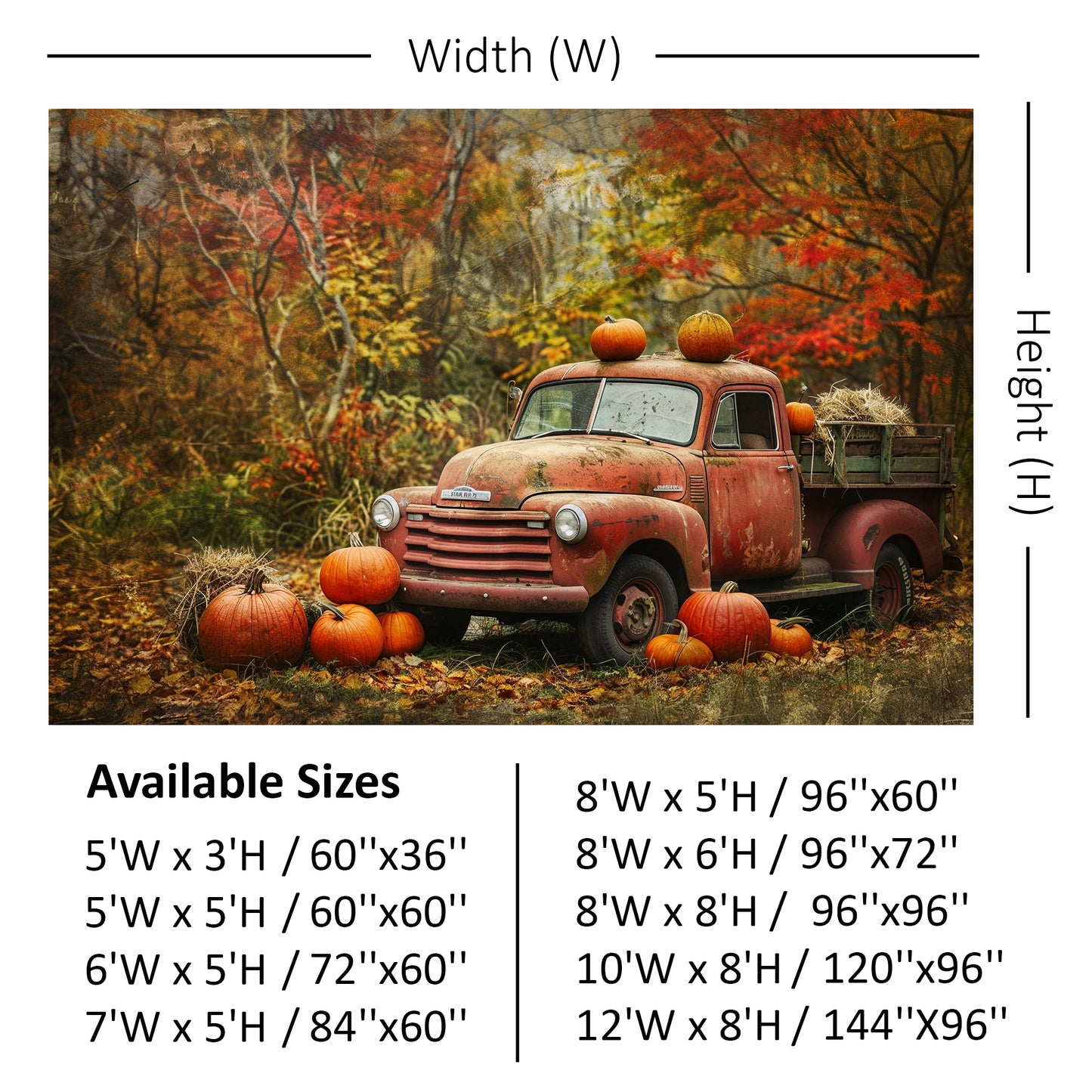 Rustic Fall Pumpkin Truck Backdrop