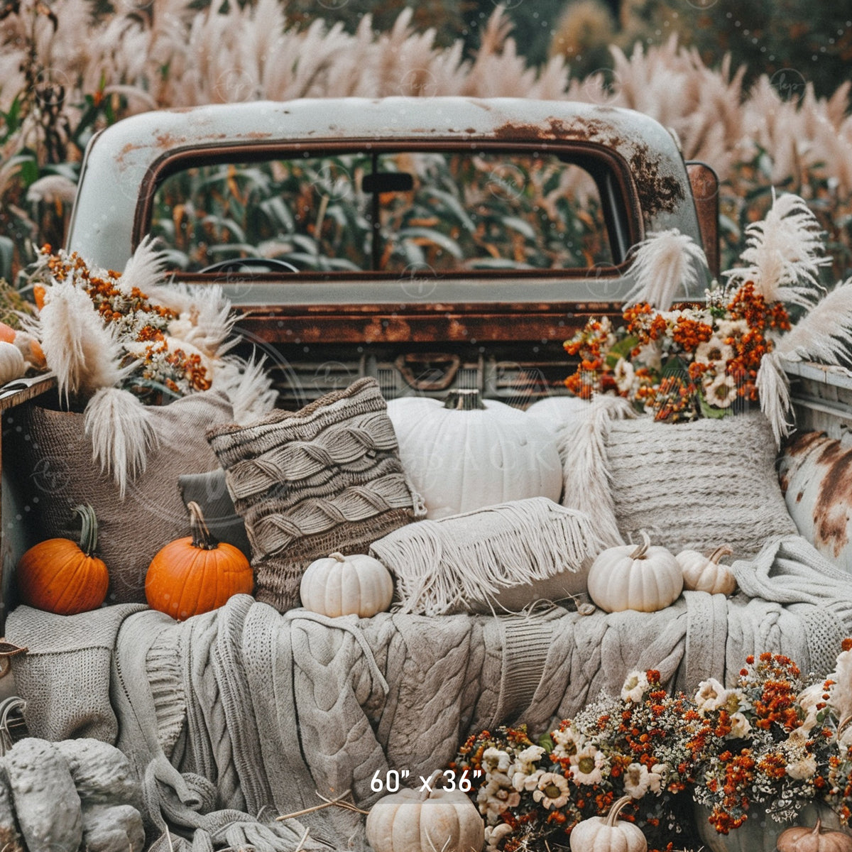 Cozy Harvest Truck Scene Backdrop – Kiarah Backdrops