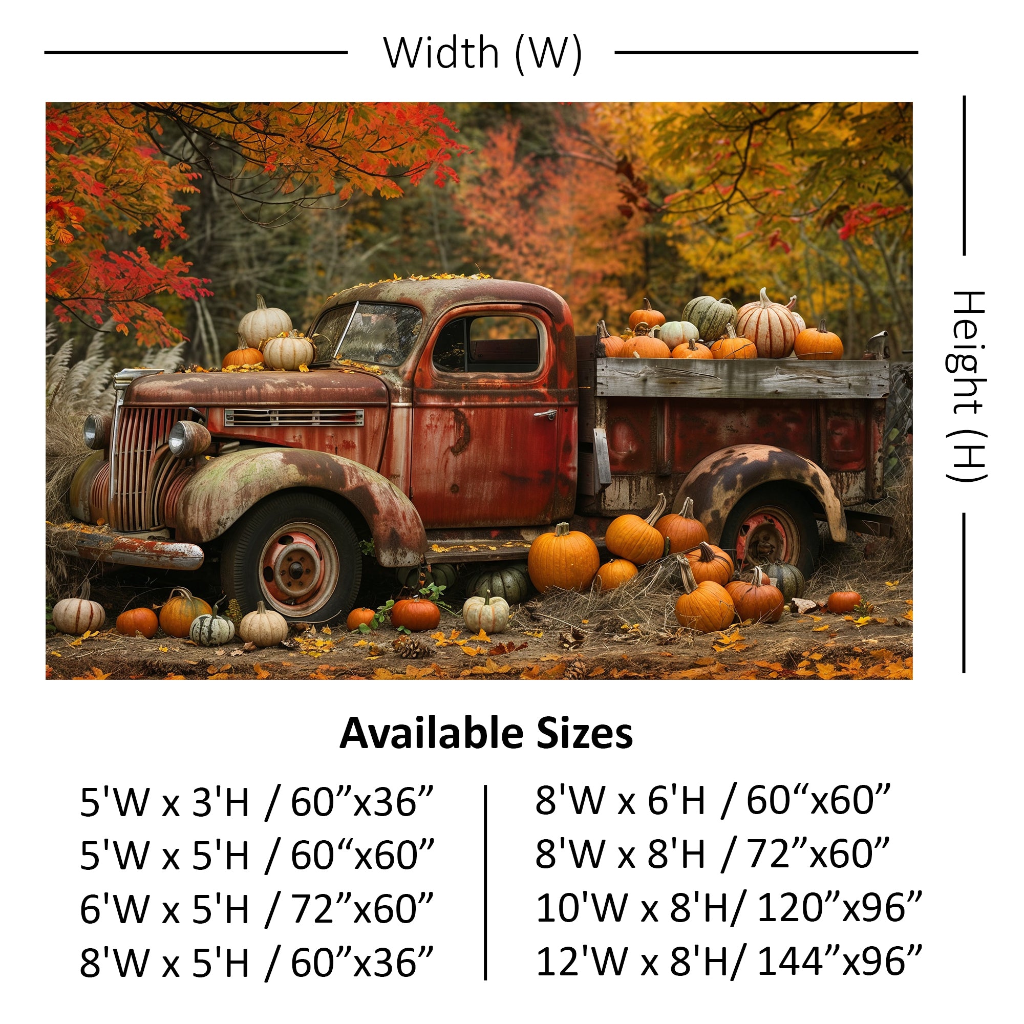 Rustic Pumpkin Truck Backdrop