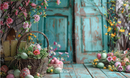 Easter Floral Basket Backdrop