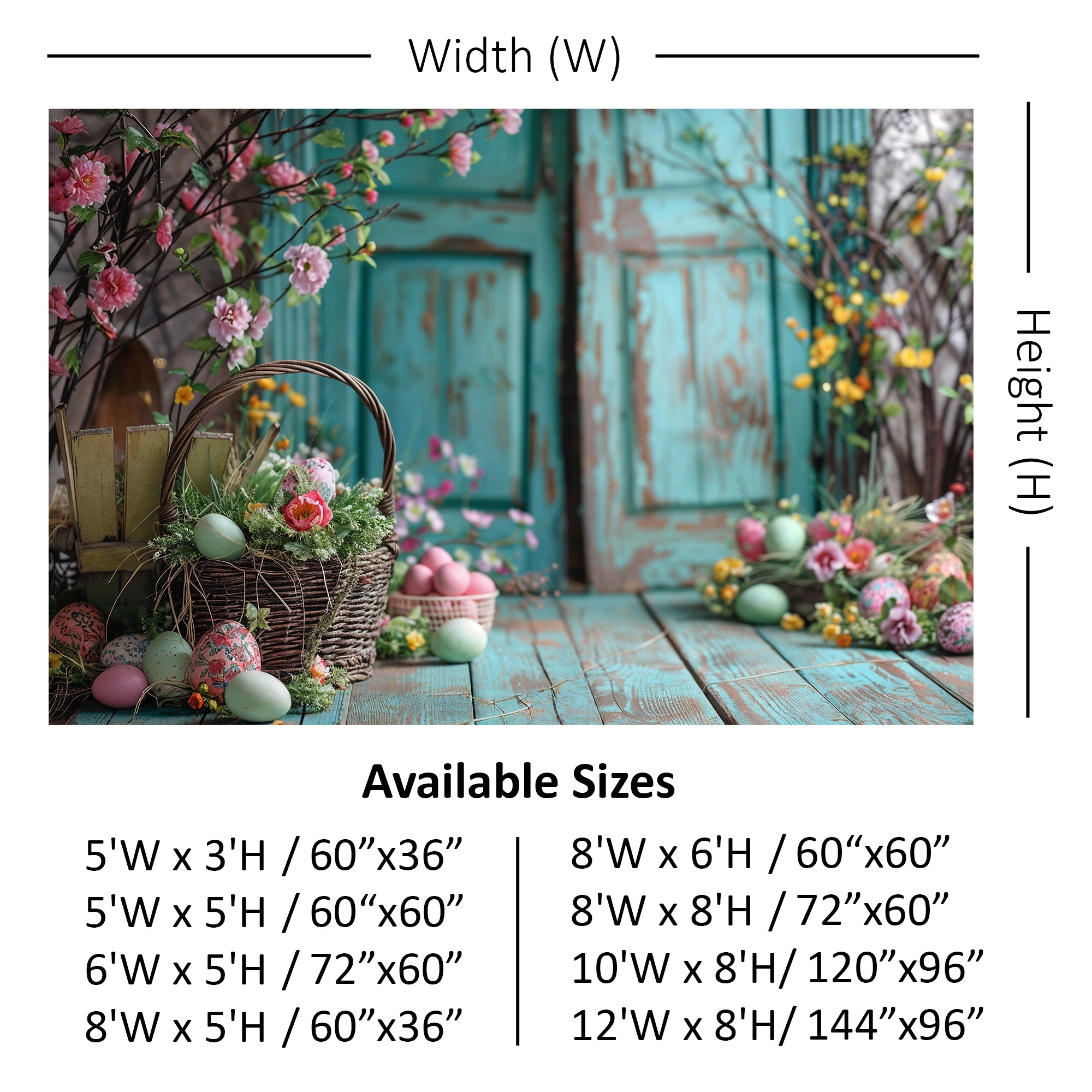 Easter Floral Basket Backdrop