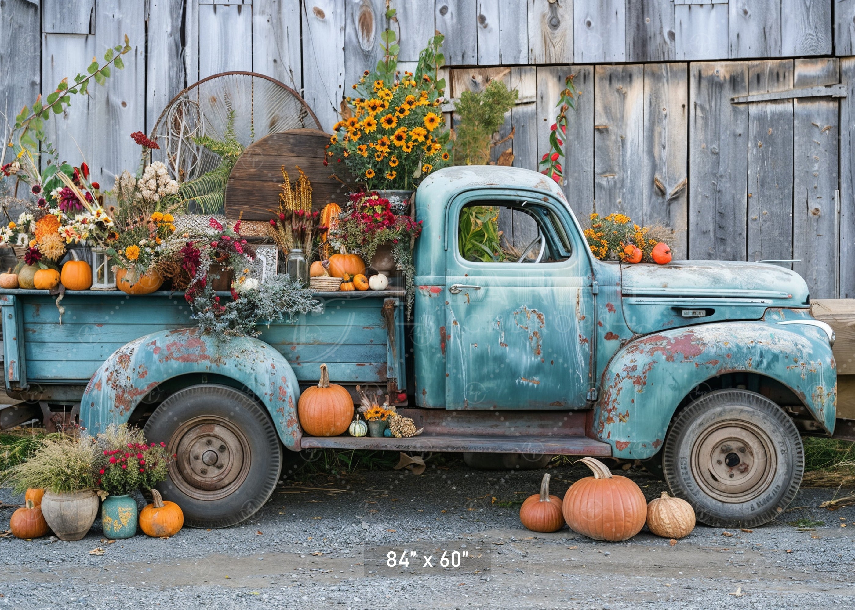 Vintage Harvest Truck Backdrop