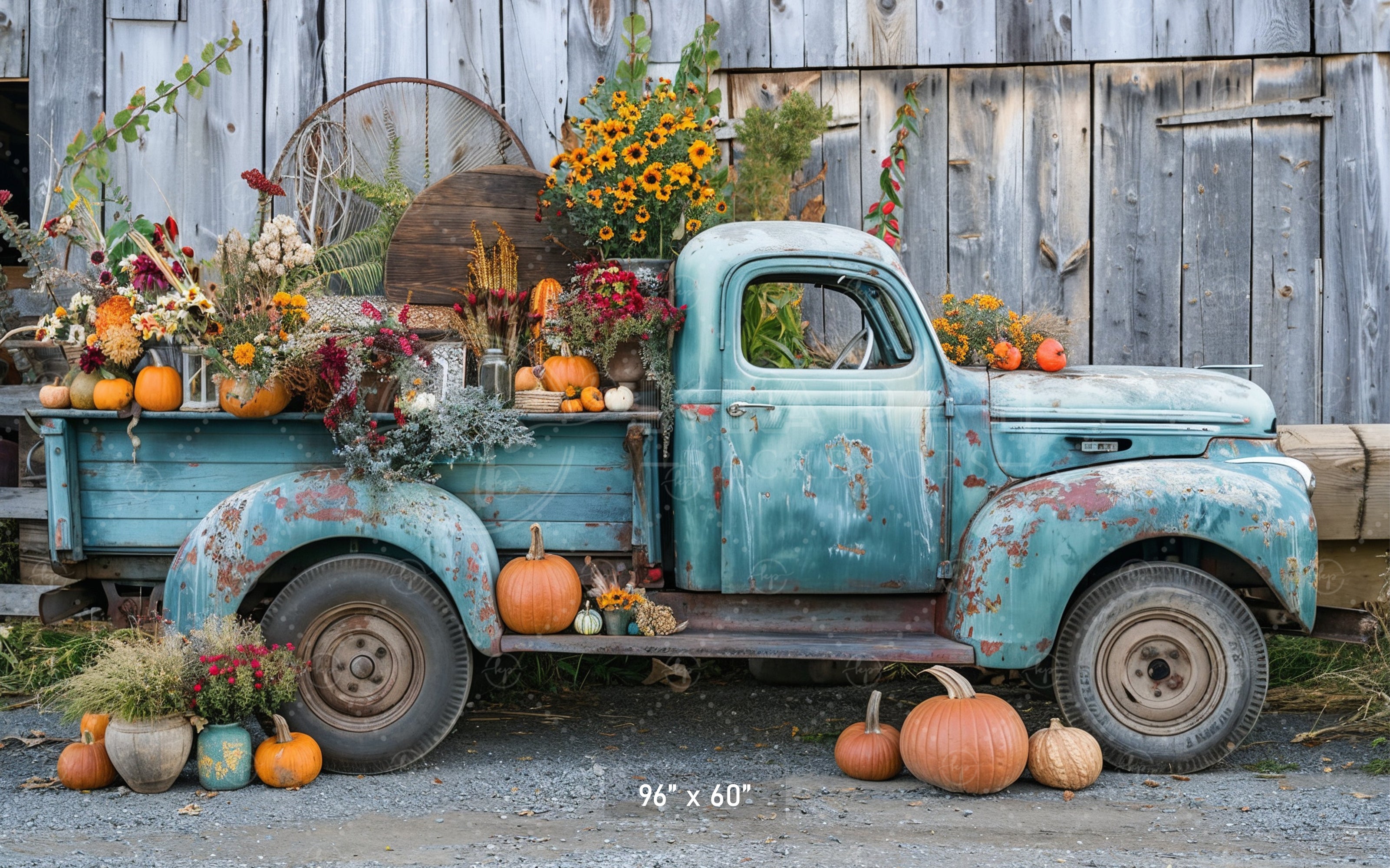Vintage Harvest Truck Backdrop