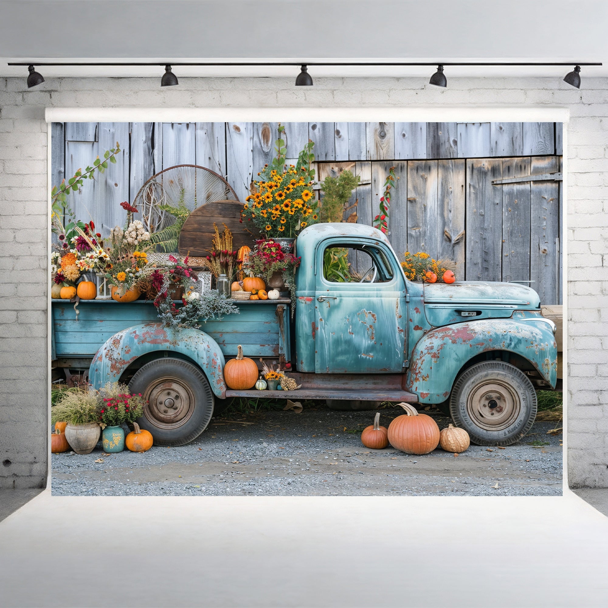 Vintage Harvest Truck Backdrop