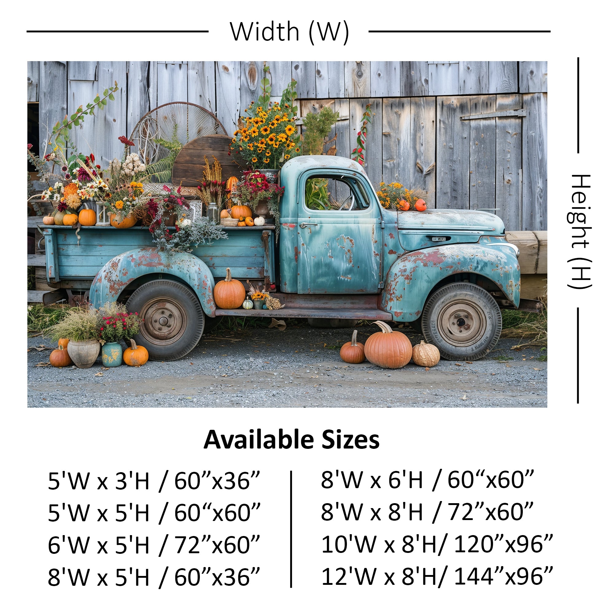 Vintage Harvest Truck Backdrop
