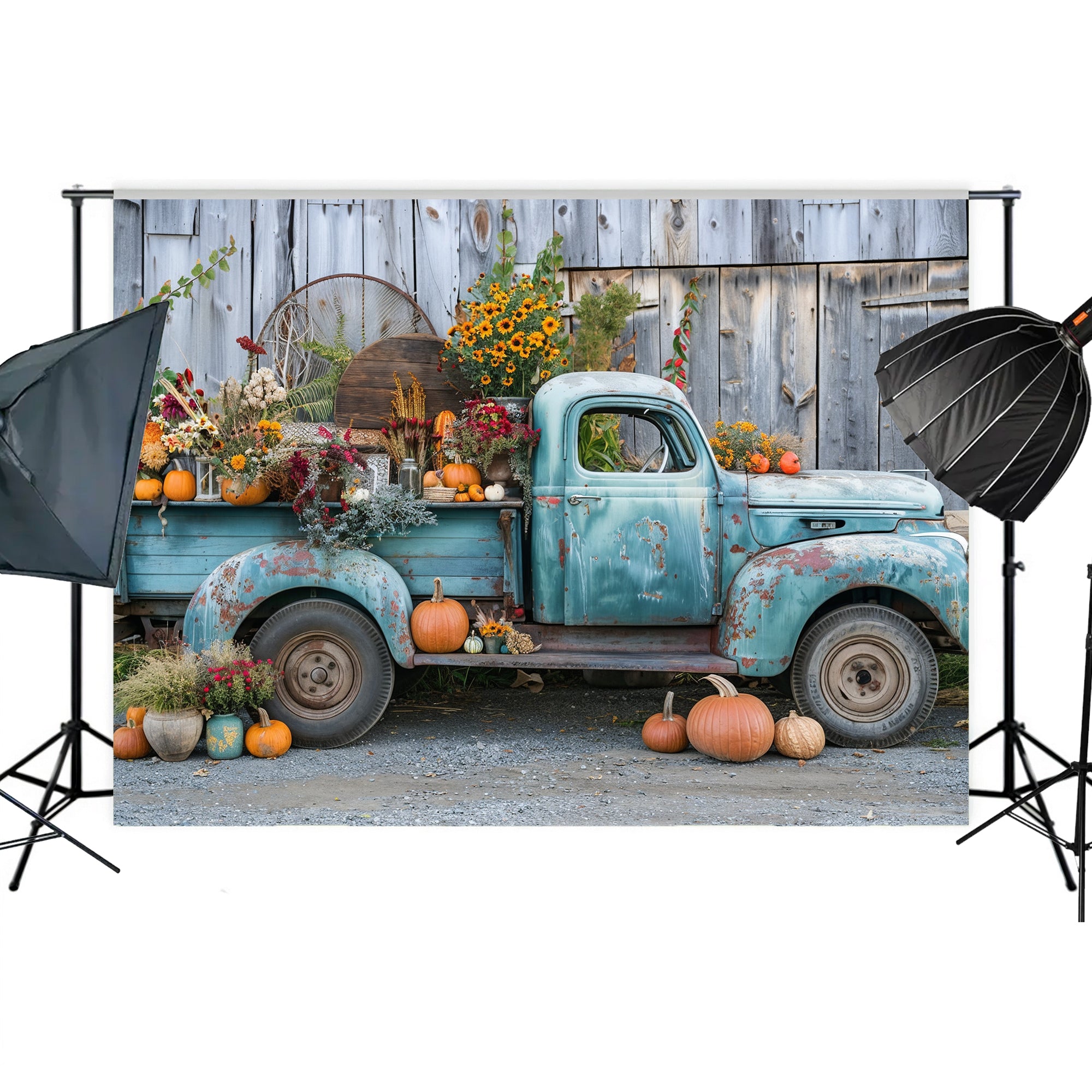 Vintage Harvest Truck Backdrop
