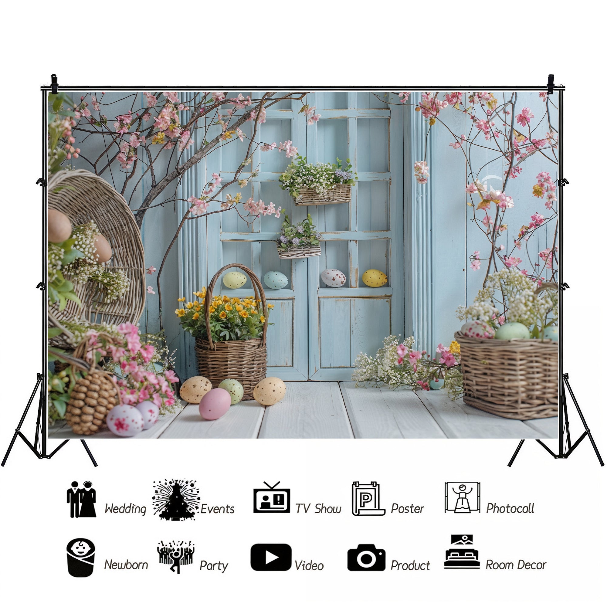 Springtime Egg Hunt Backdrop