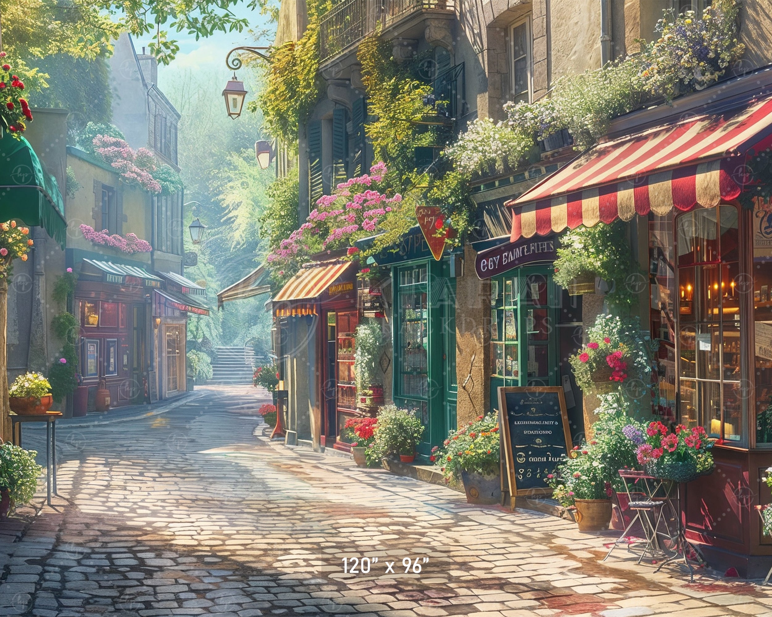 Charming Village Street Backdrop