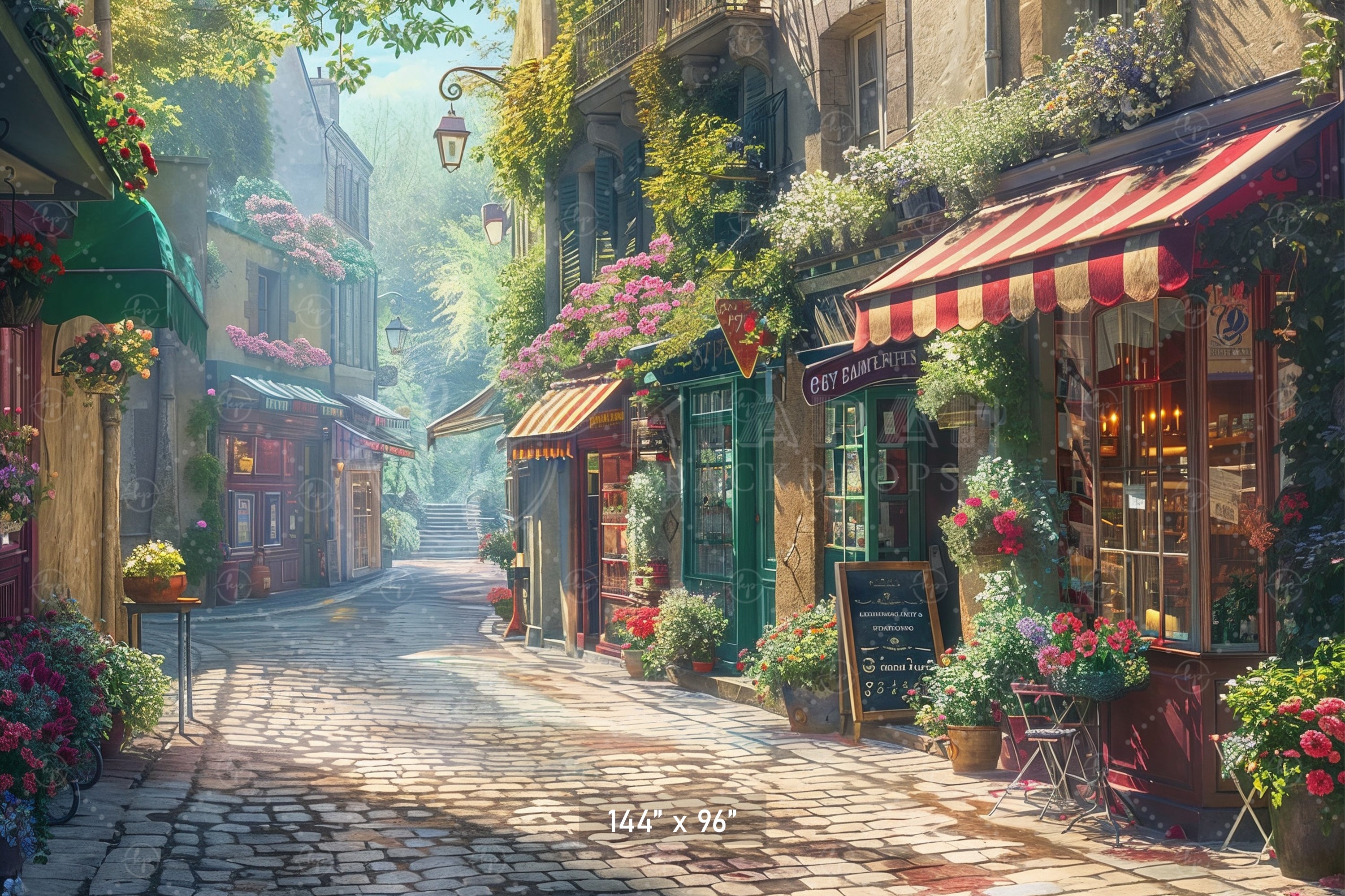 Charming Village Street Backdrop