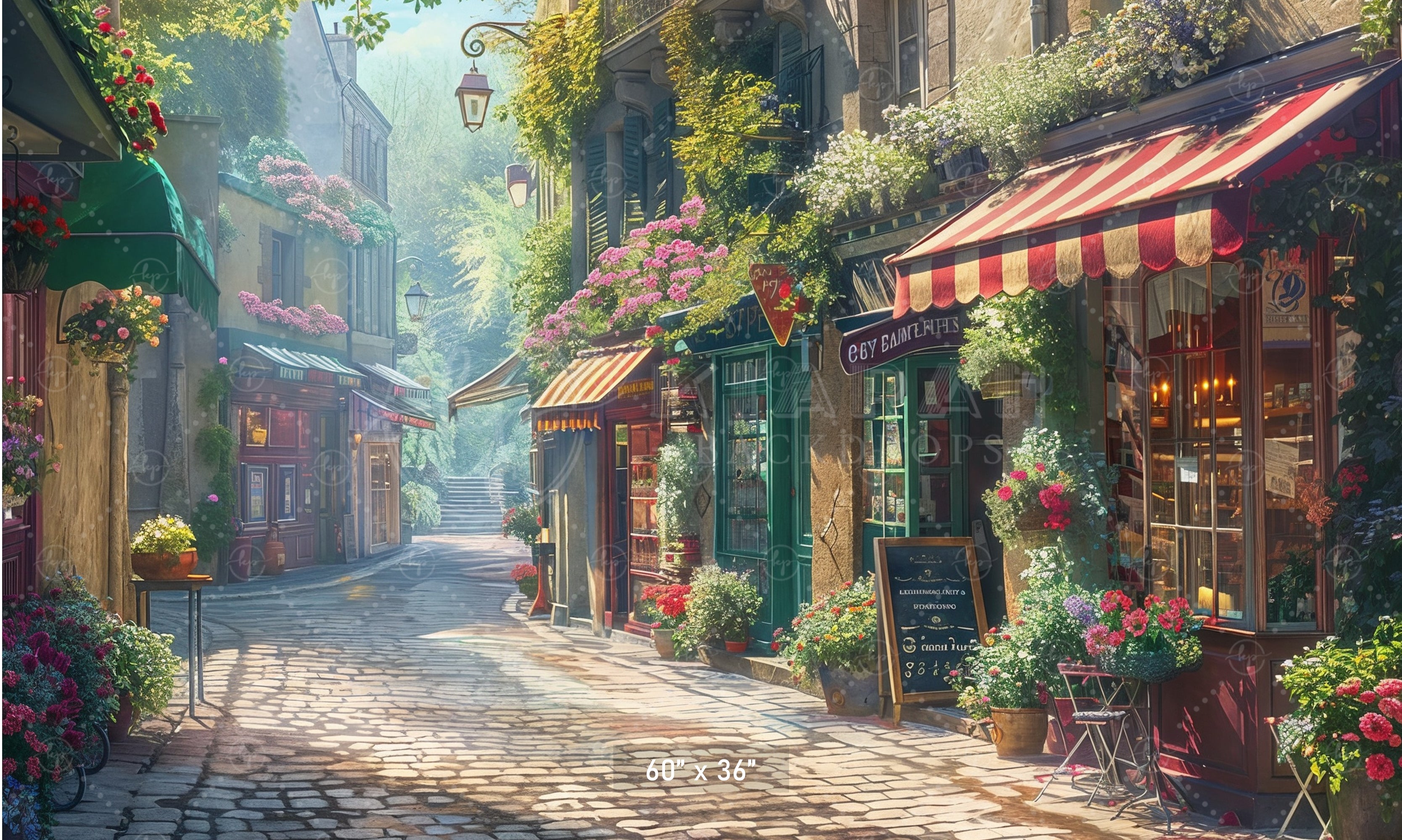 Charming Village Street Backdrop