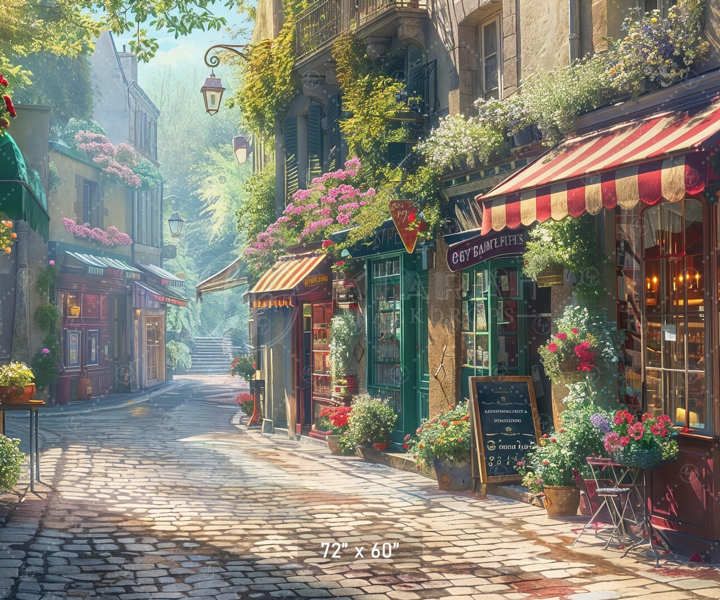 Charming Village Street Backdrop