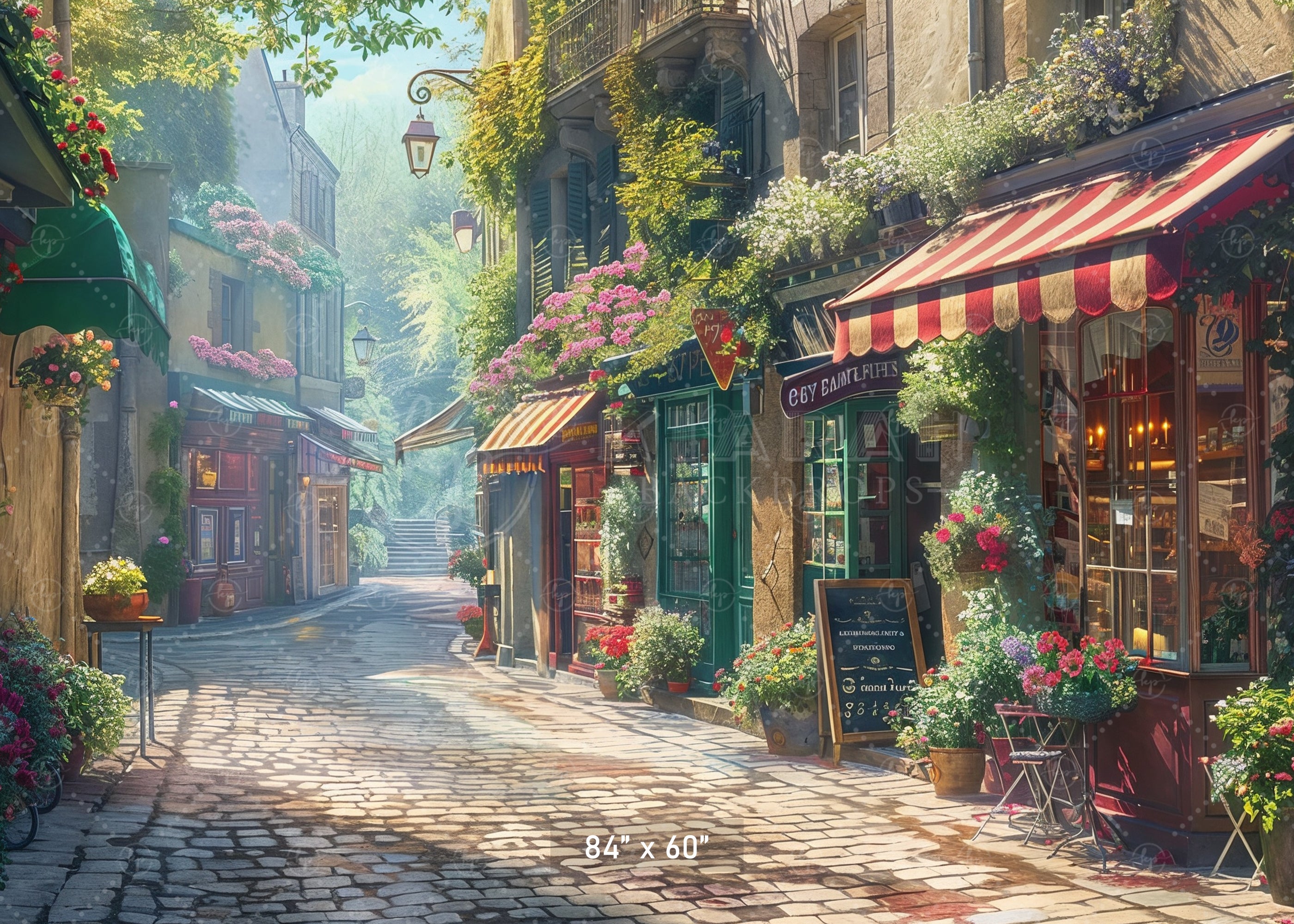 Charming Village Street Backdrop