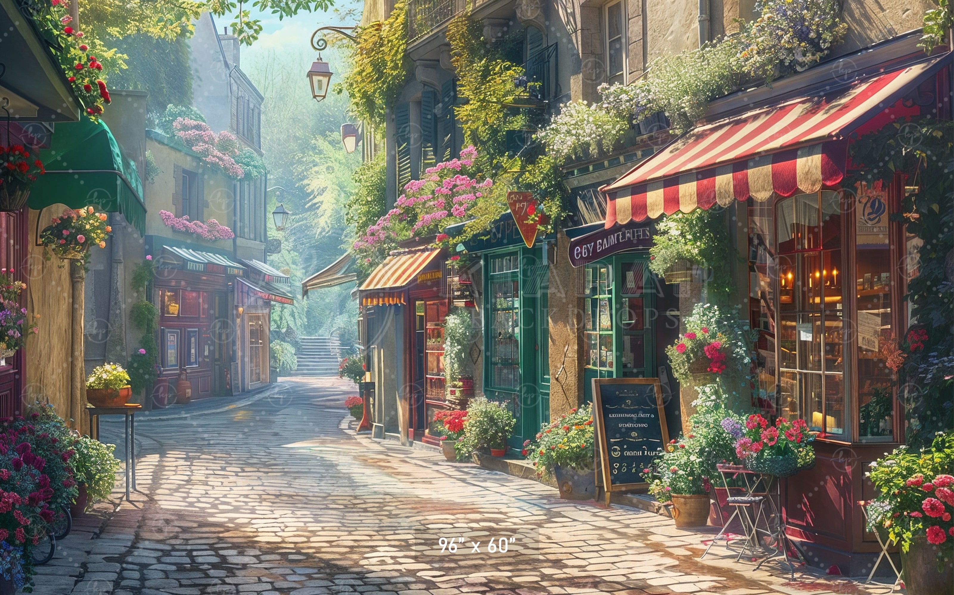 Charming Village Street Backdrop