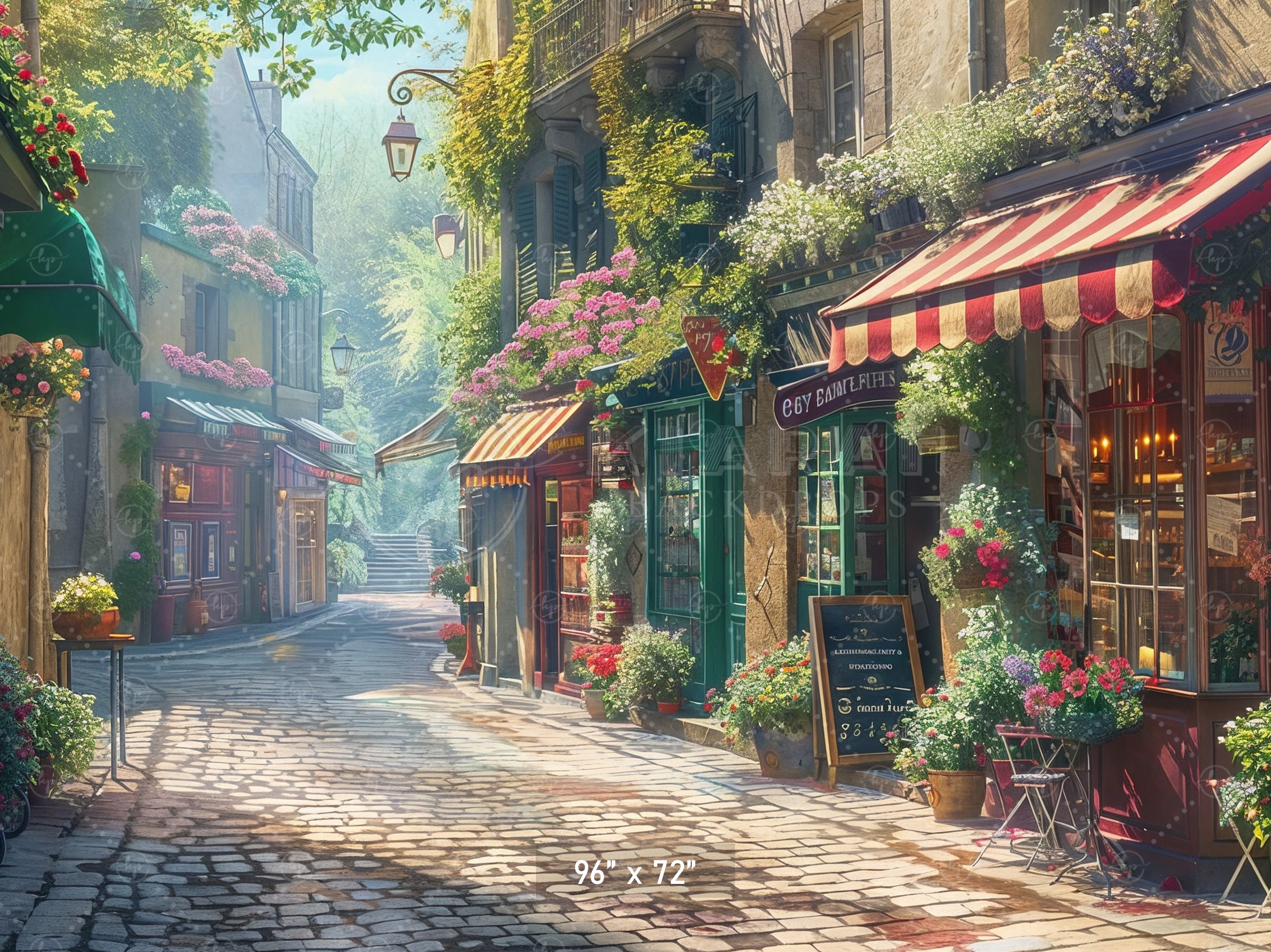 Charming Village Street Backdrop