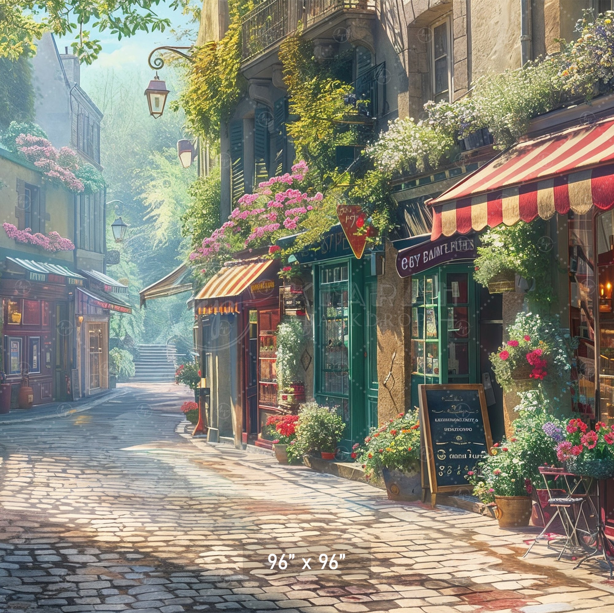 Charming Village Street Backdrop