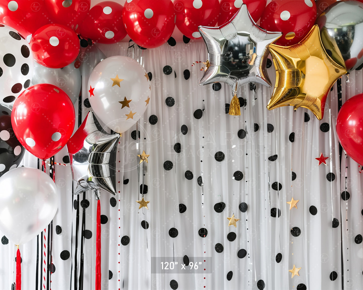 Polka-Dot Celebration Balloons Backdrop