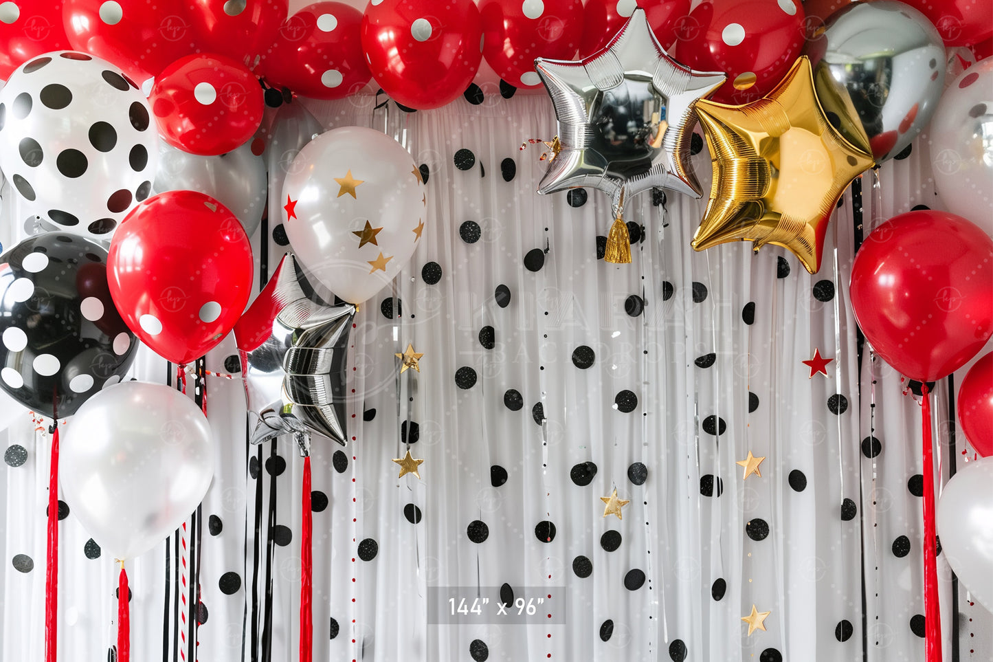 Polka-Dot Celebration Balloons Backdrop