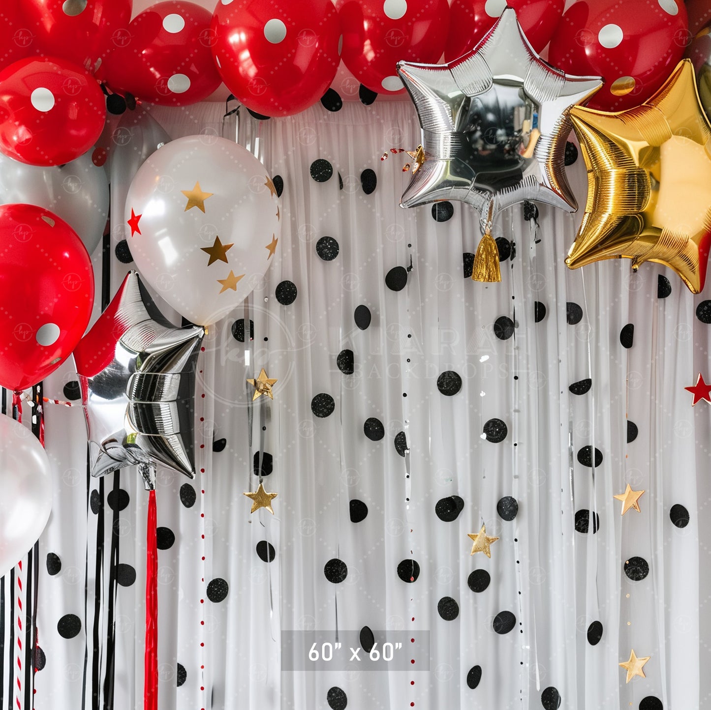 Polka-Dot Celebration Balloons Backdrop