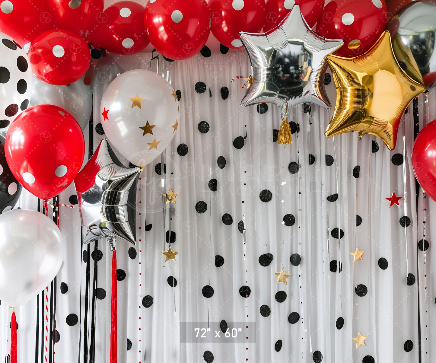 Polka-Dot Celebration Balloons Backdrop