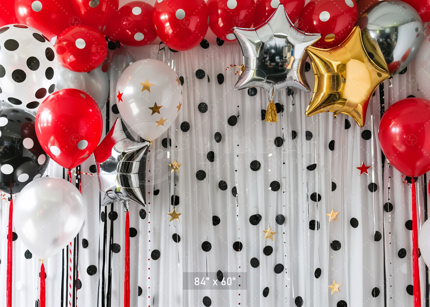 Polka-Dot Celebration Balloons Backdrop