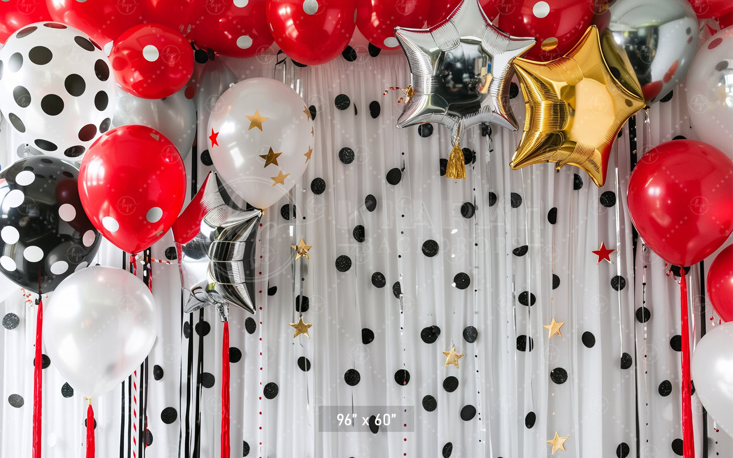 Polka-Dot Celebration Balloons Backdrop