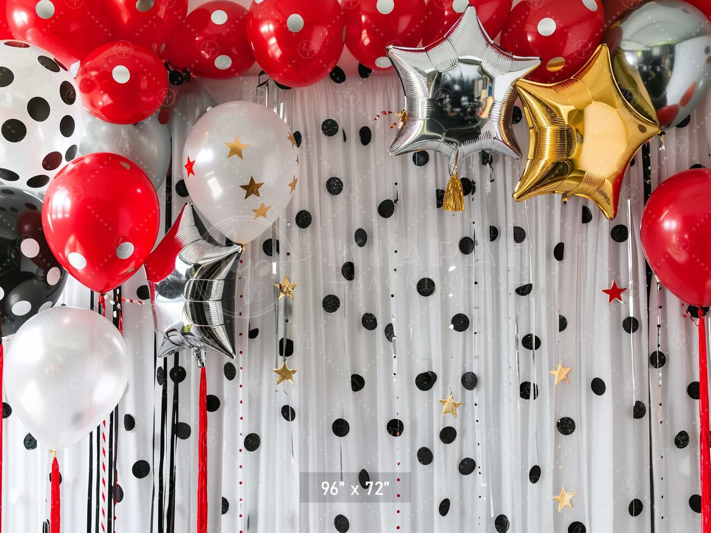 Polka-Dot Celebration Balloons Backdrop