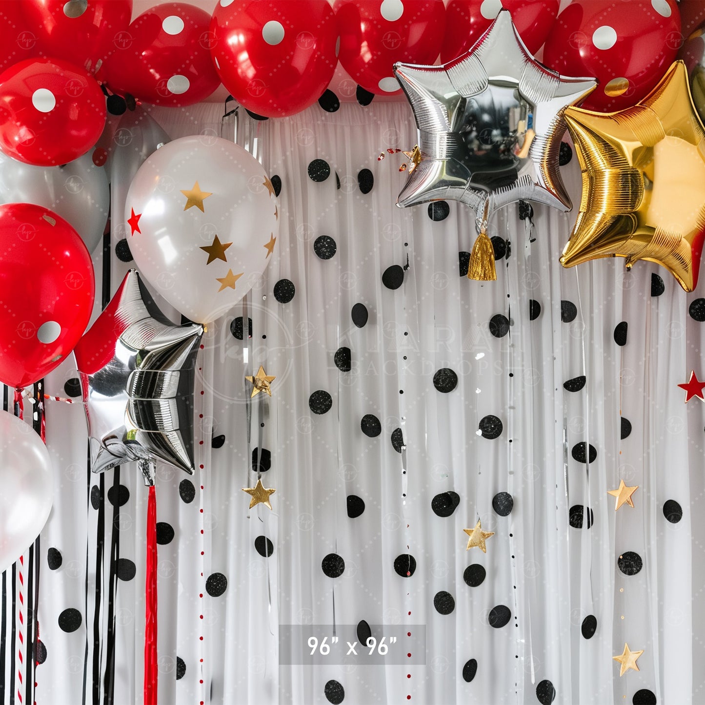 Polka-Dot Celebration Balloons Backdrop