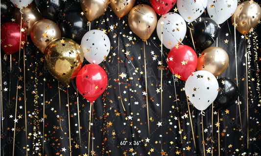 Starry Night Celebration Balloons Backdrop