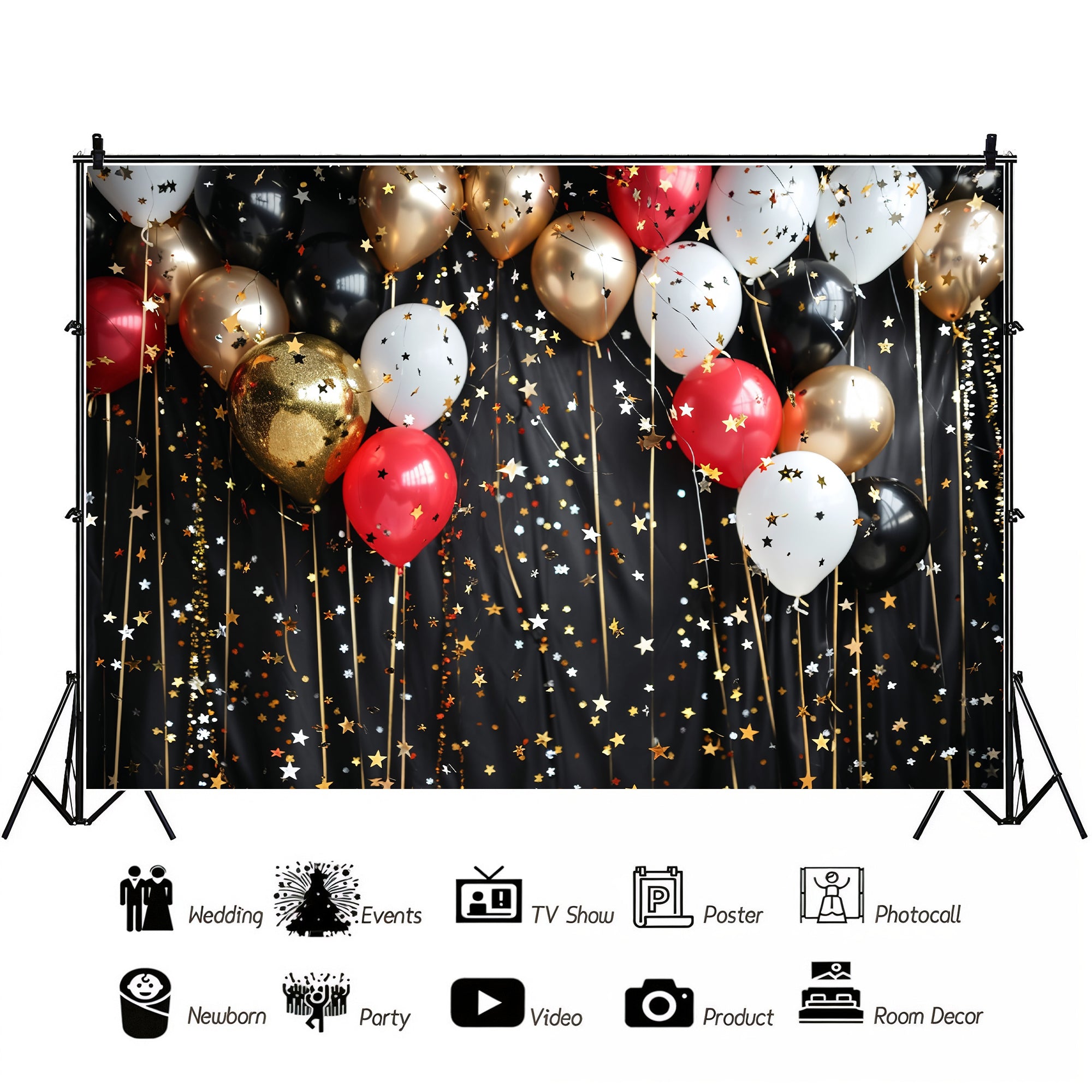 Starry Night Celebration Balloons Backdrop