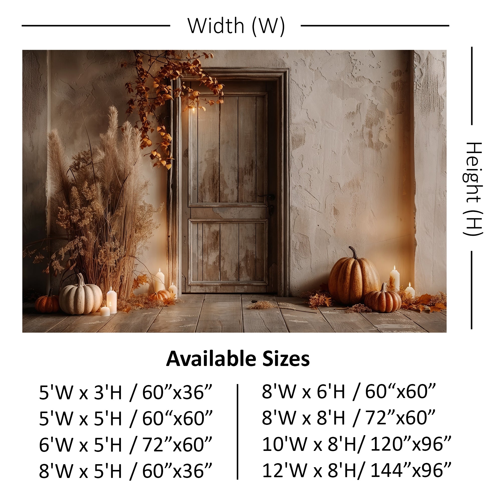 Rustic Autumn Door Backdrop