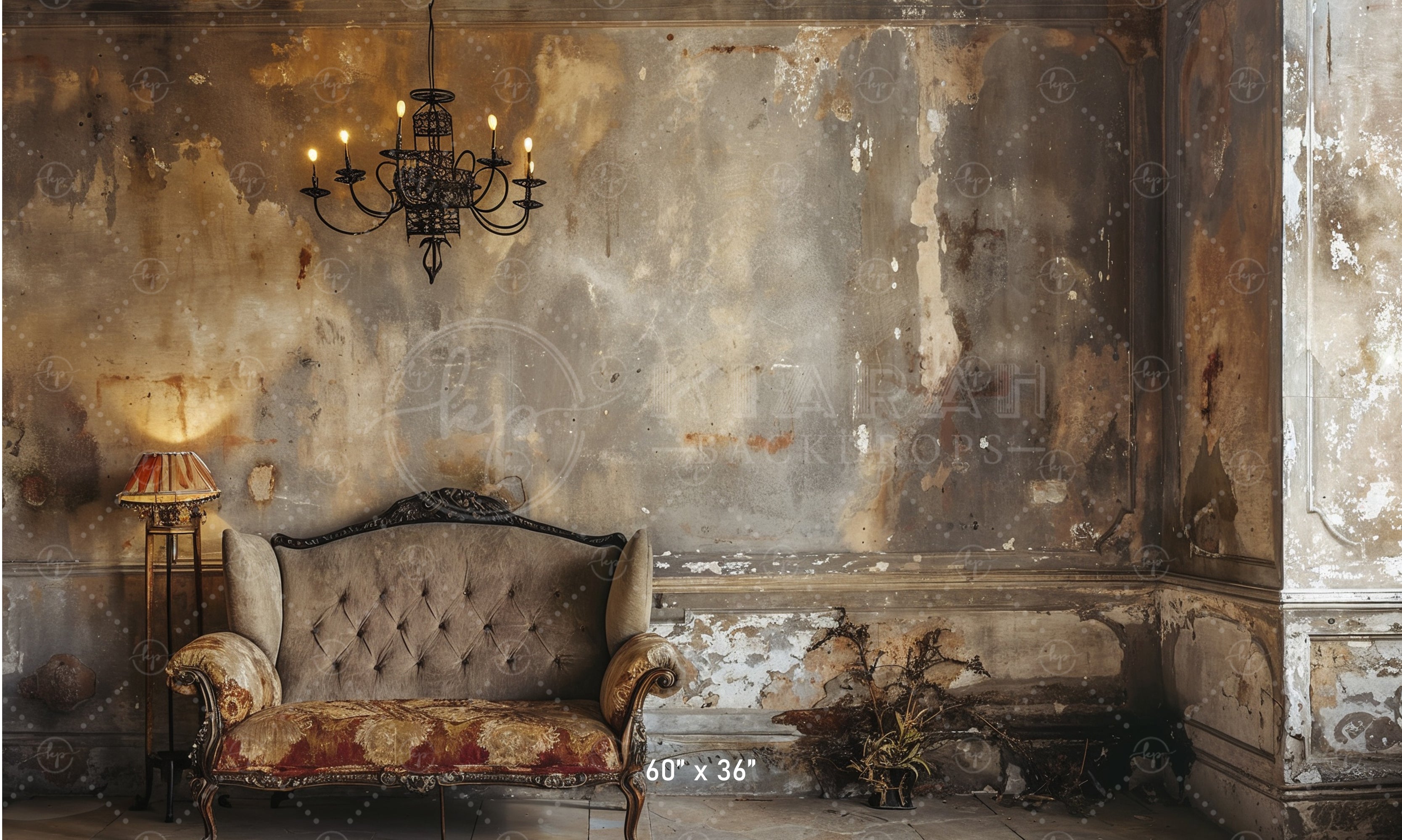 Vintage Parlor Scene Backdrop