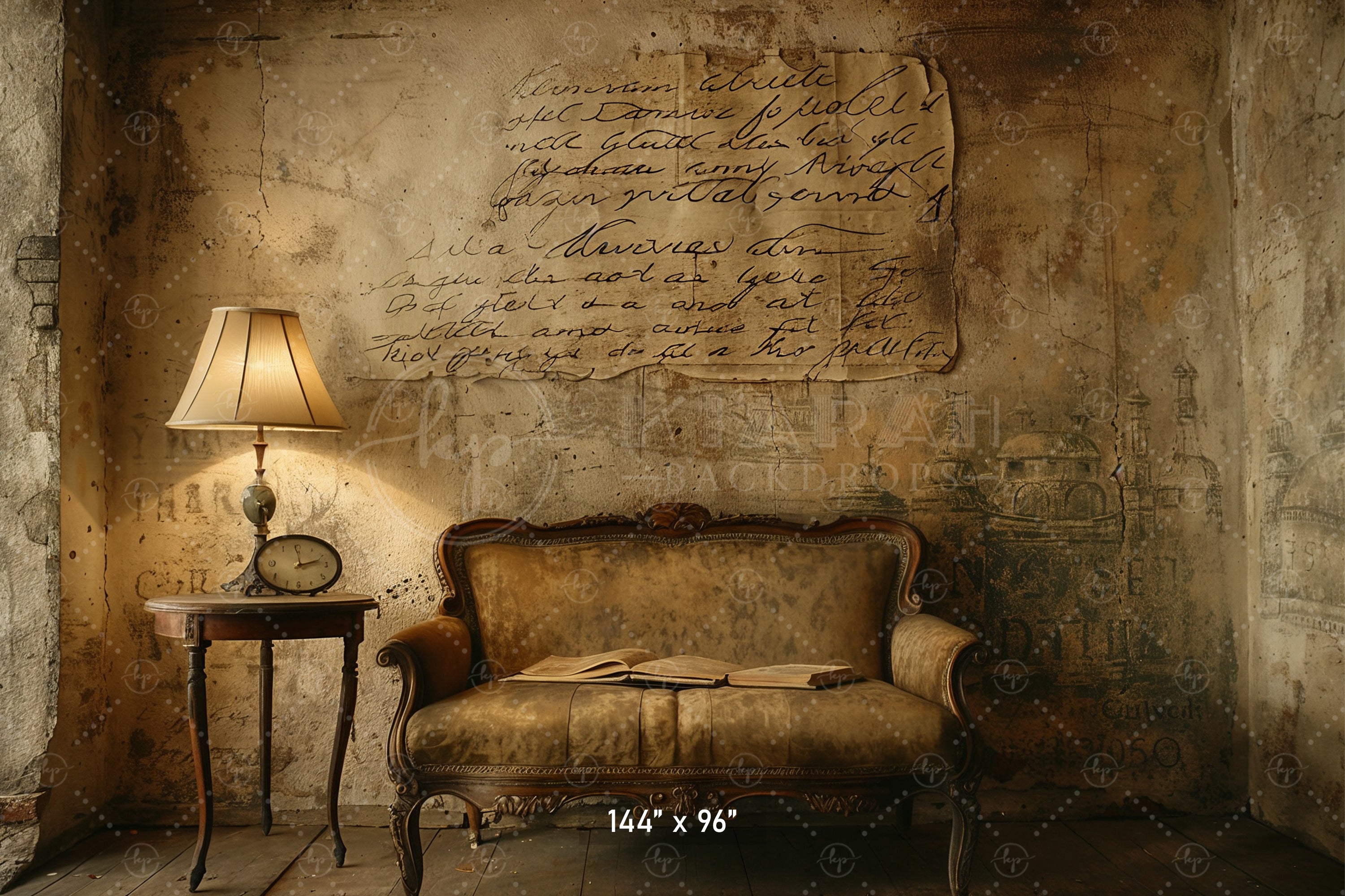 Rustic Vintage Study Scene Backdrop