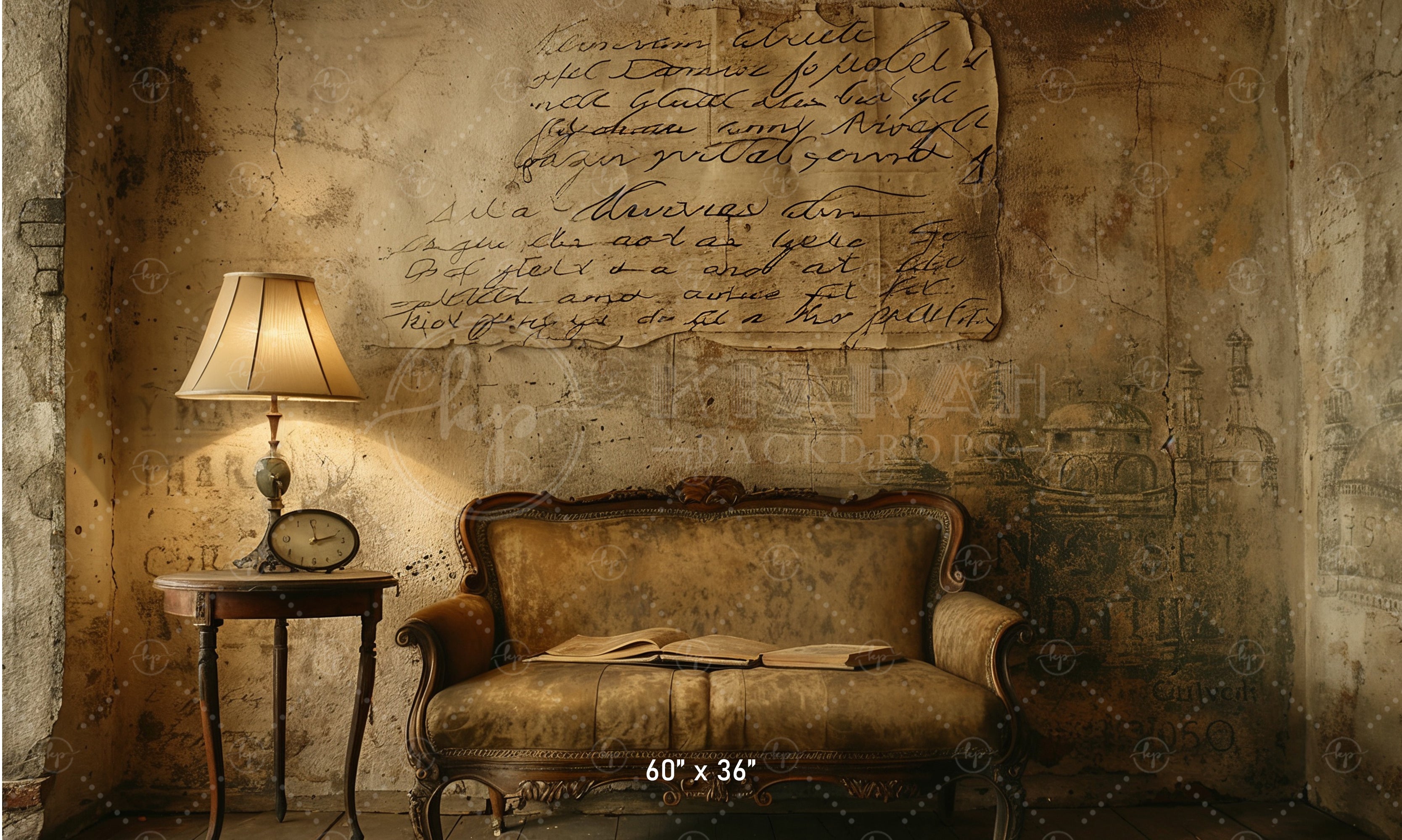 Rustic Vintage Study Scene Backdrop