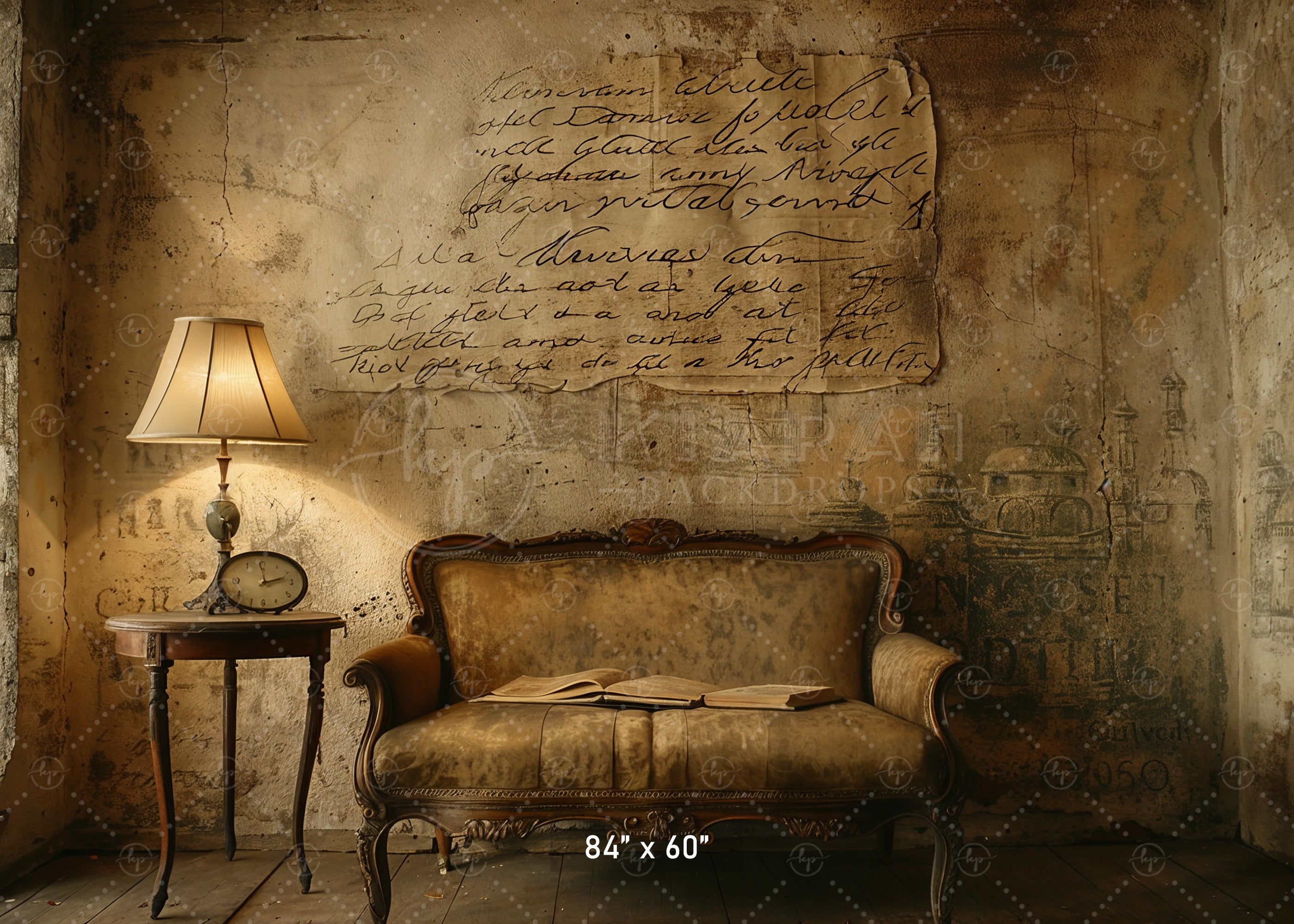 Rustic Vintage Study Scene Backdrop