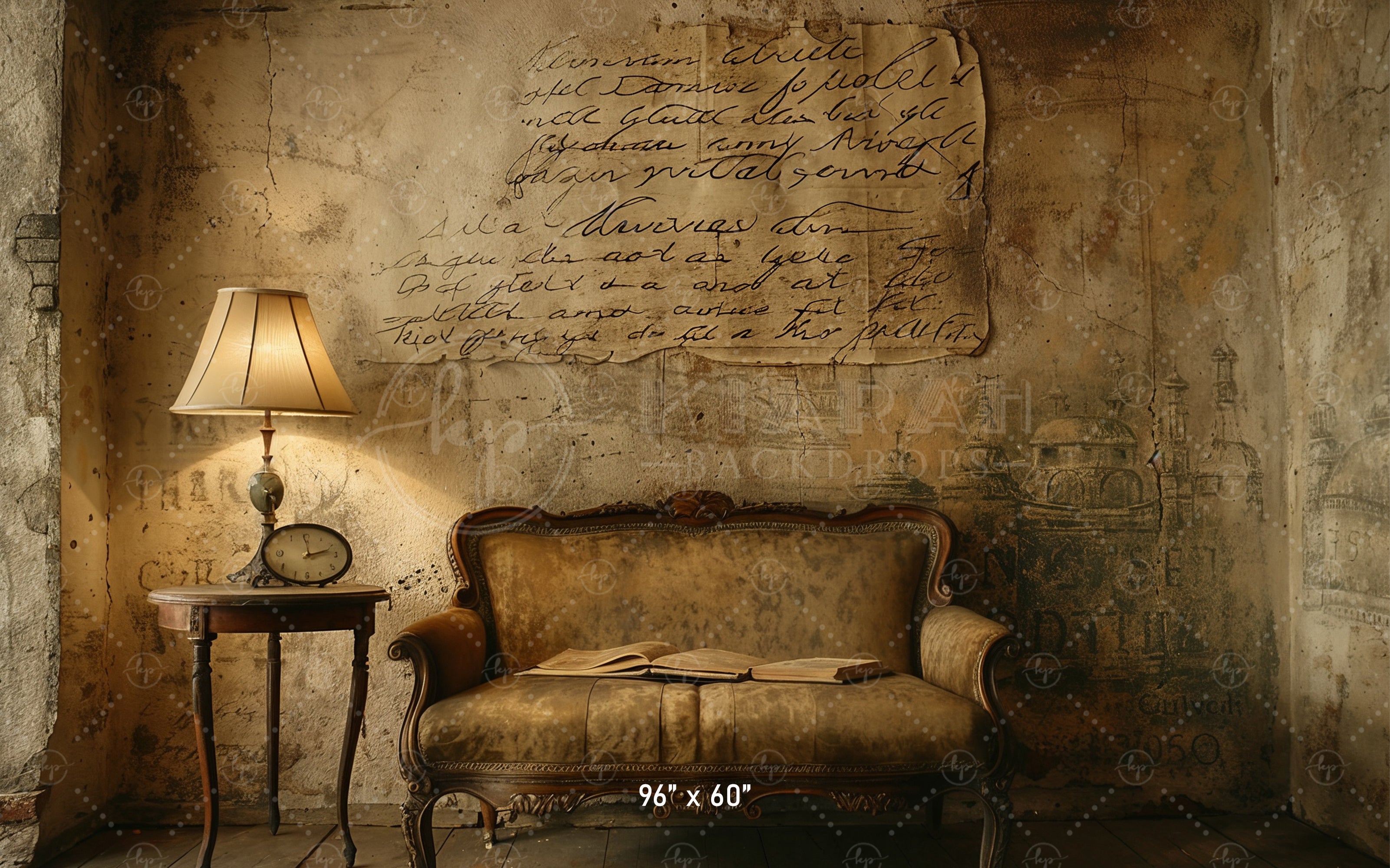 Rustic Vintage Study Scene Backdrop