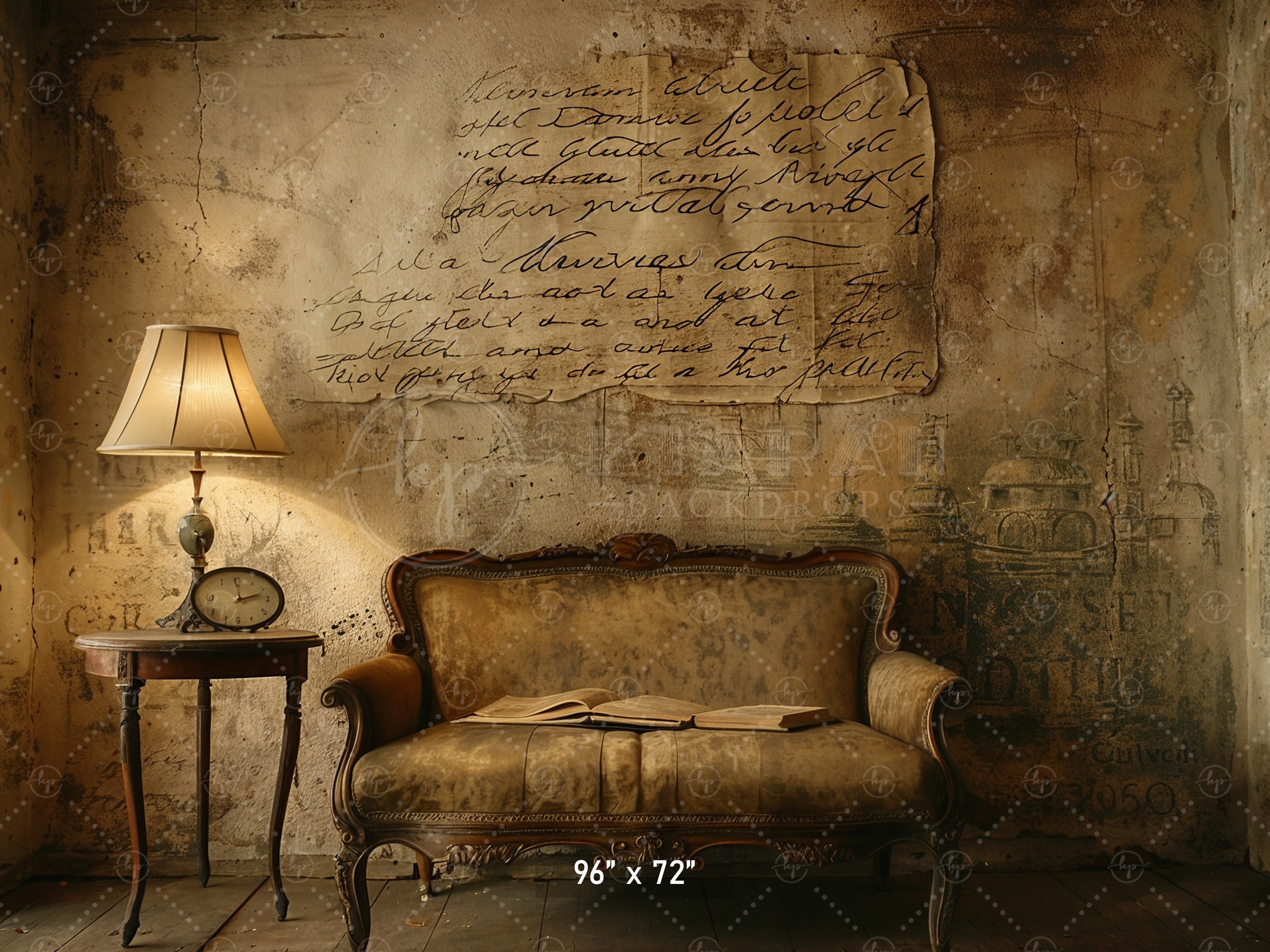 Rustic Vintage Study Scene Backdrop