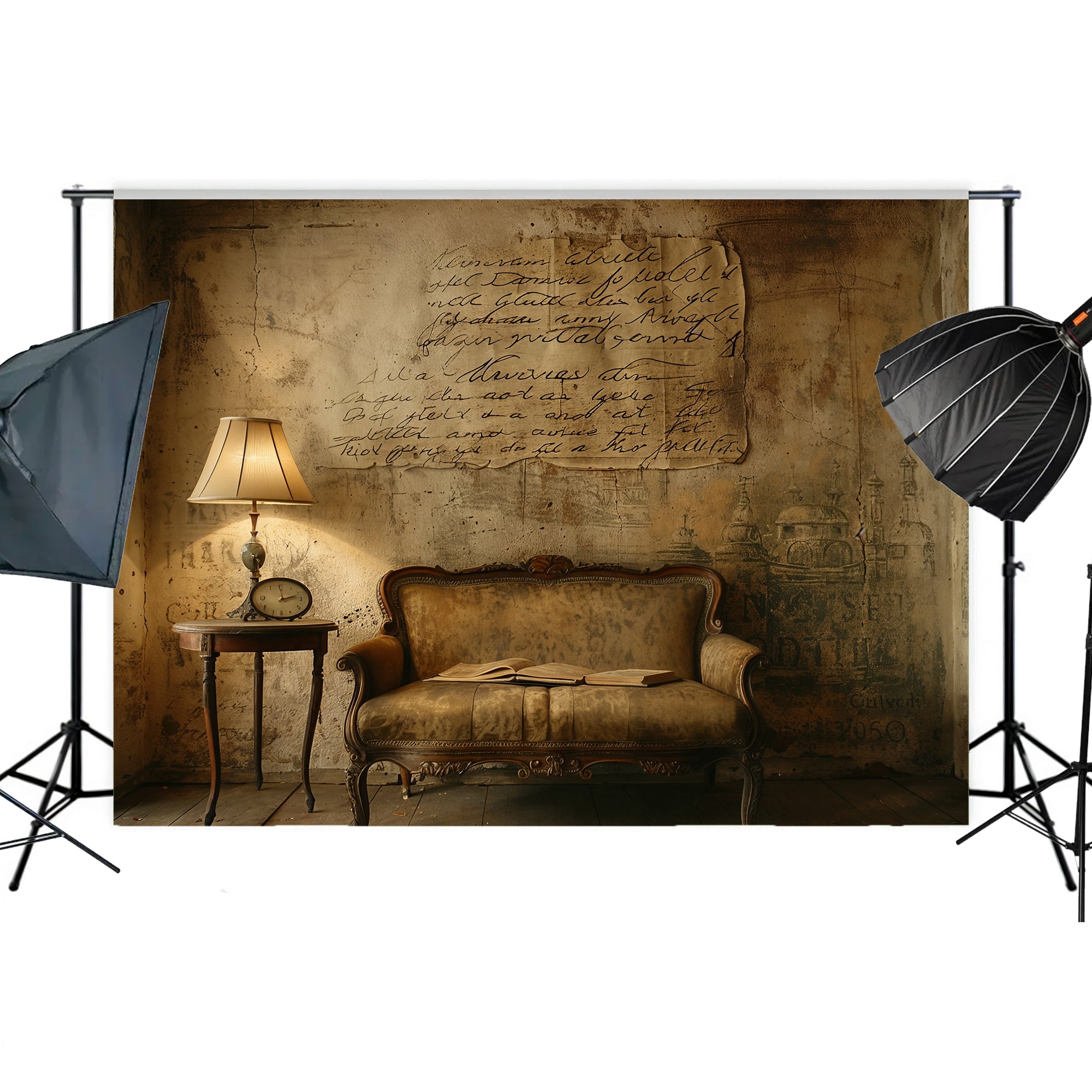 Rustic Vintage Study Scene Backdrop