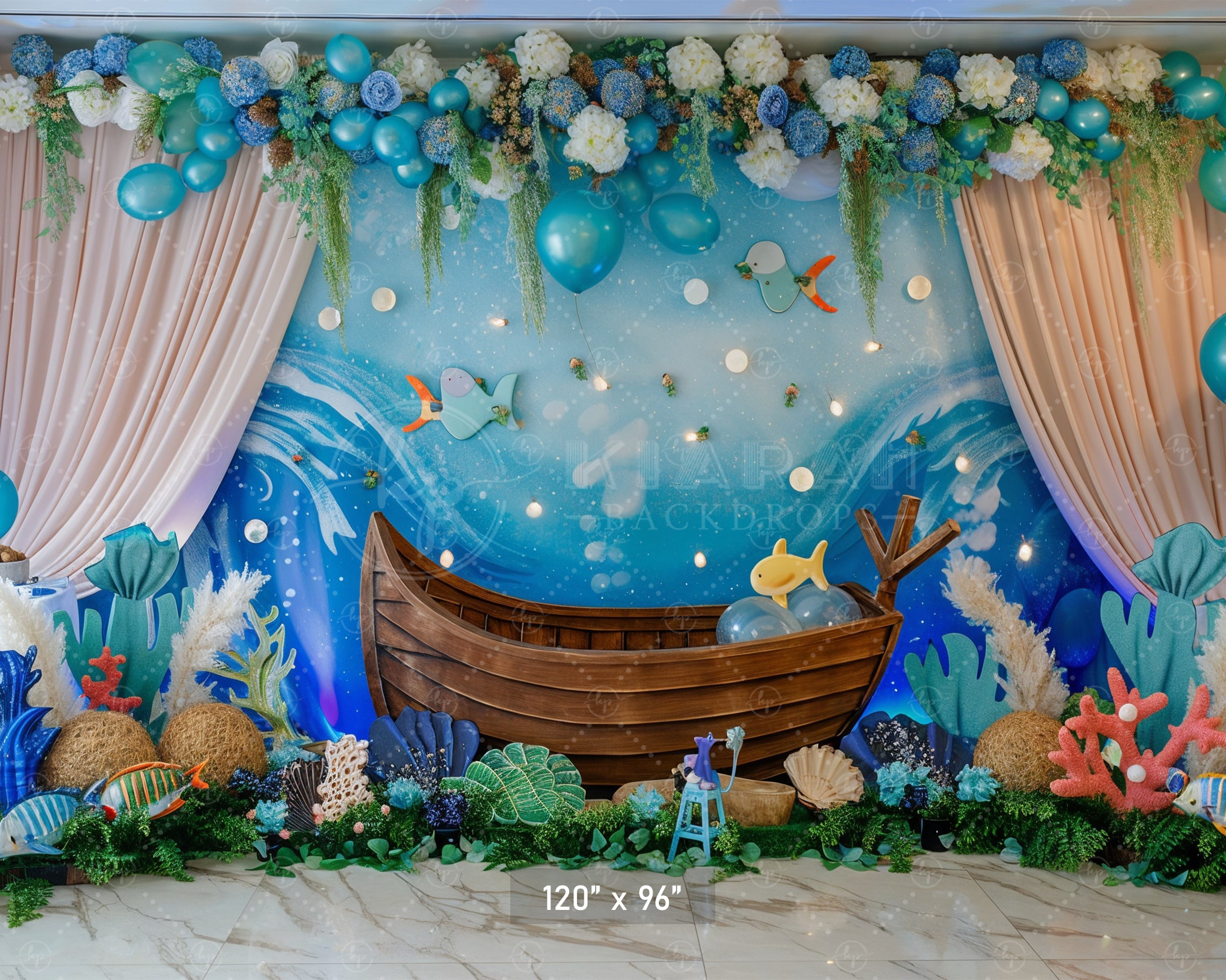 Ocean Voyage Celebration Backdrop