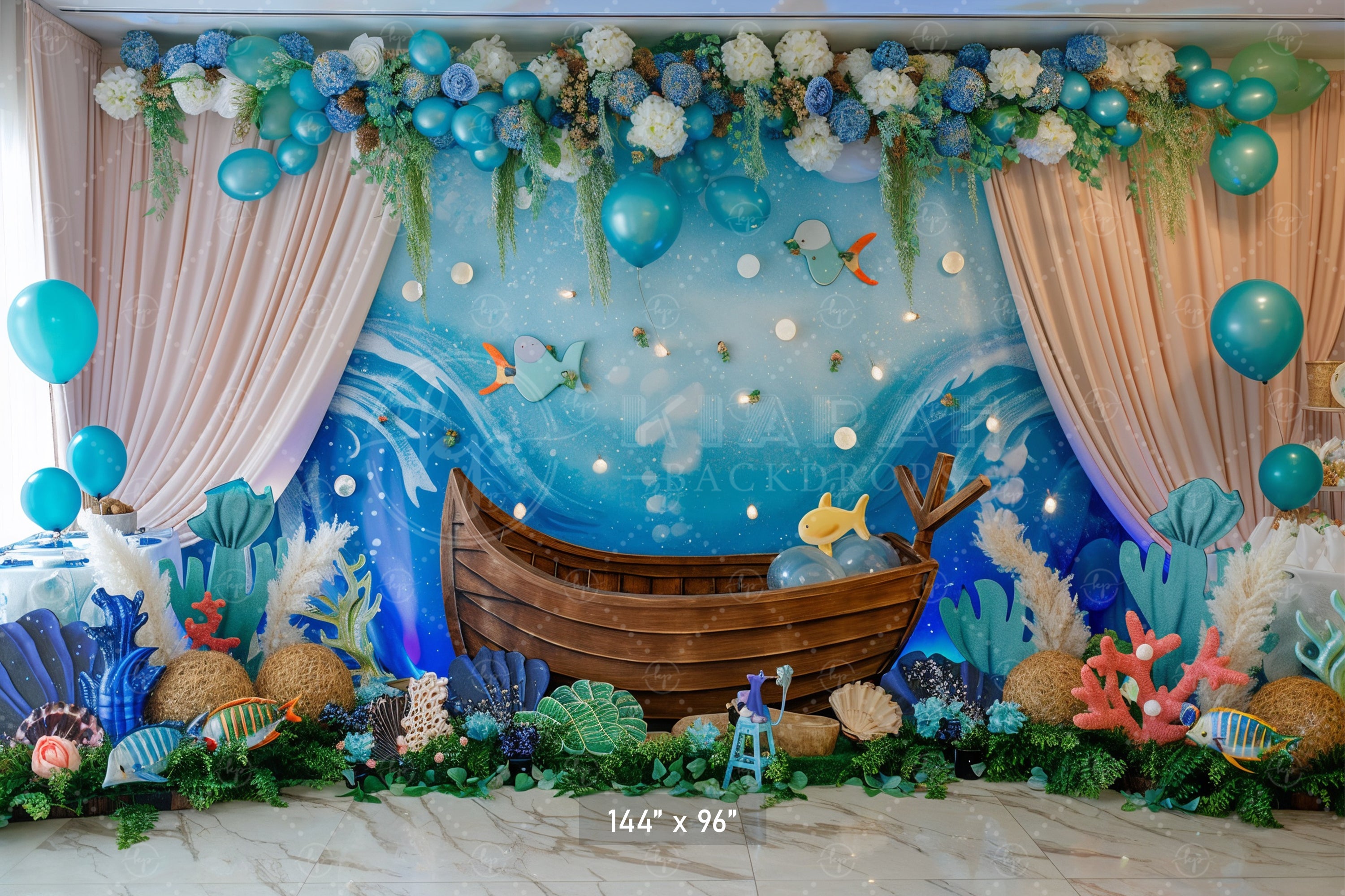 Ocean Voyage Celebration Backdrop