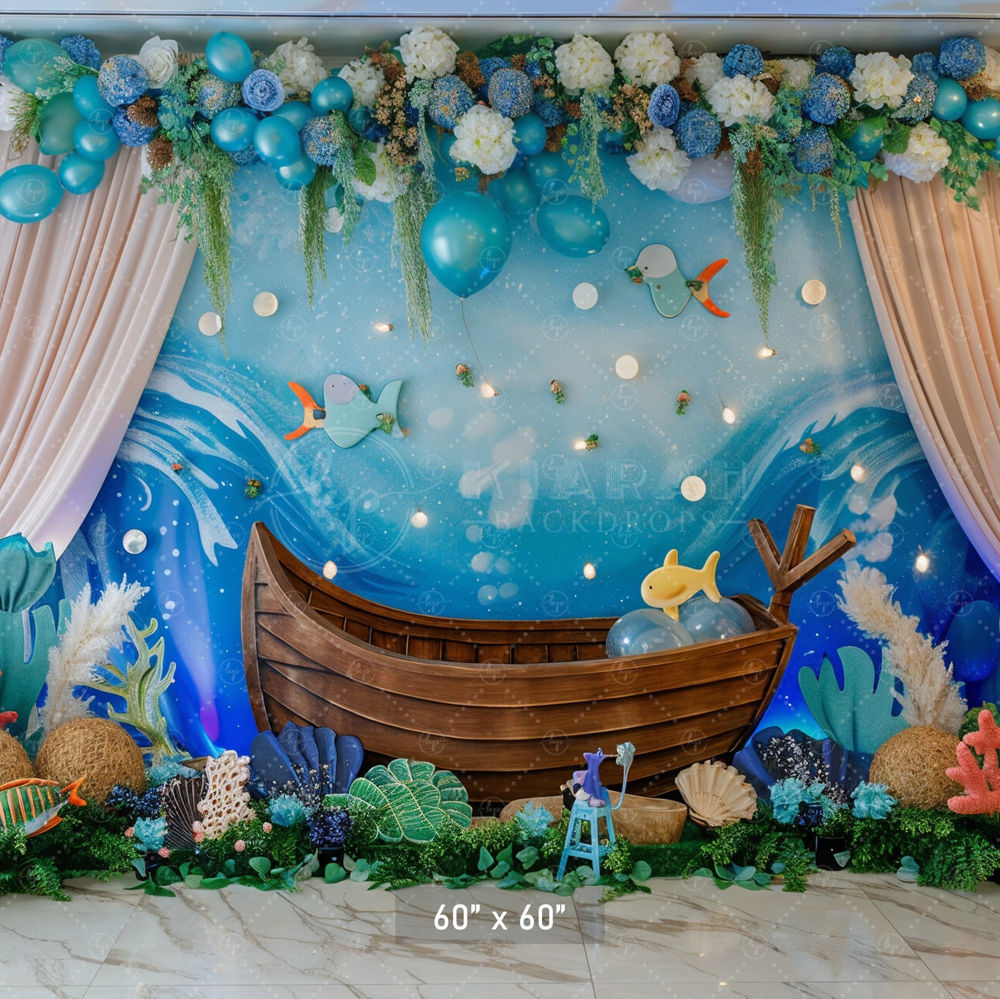 Ocean Voyage Celebration Backdrop
