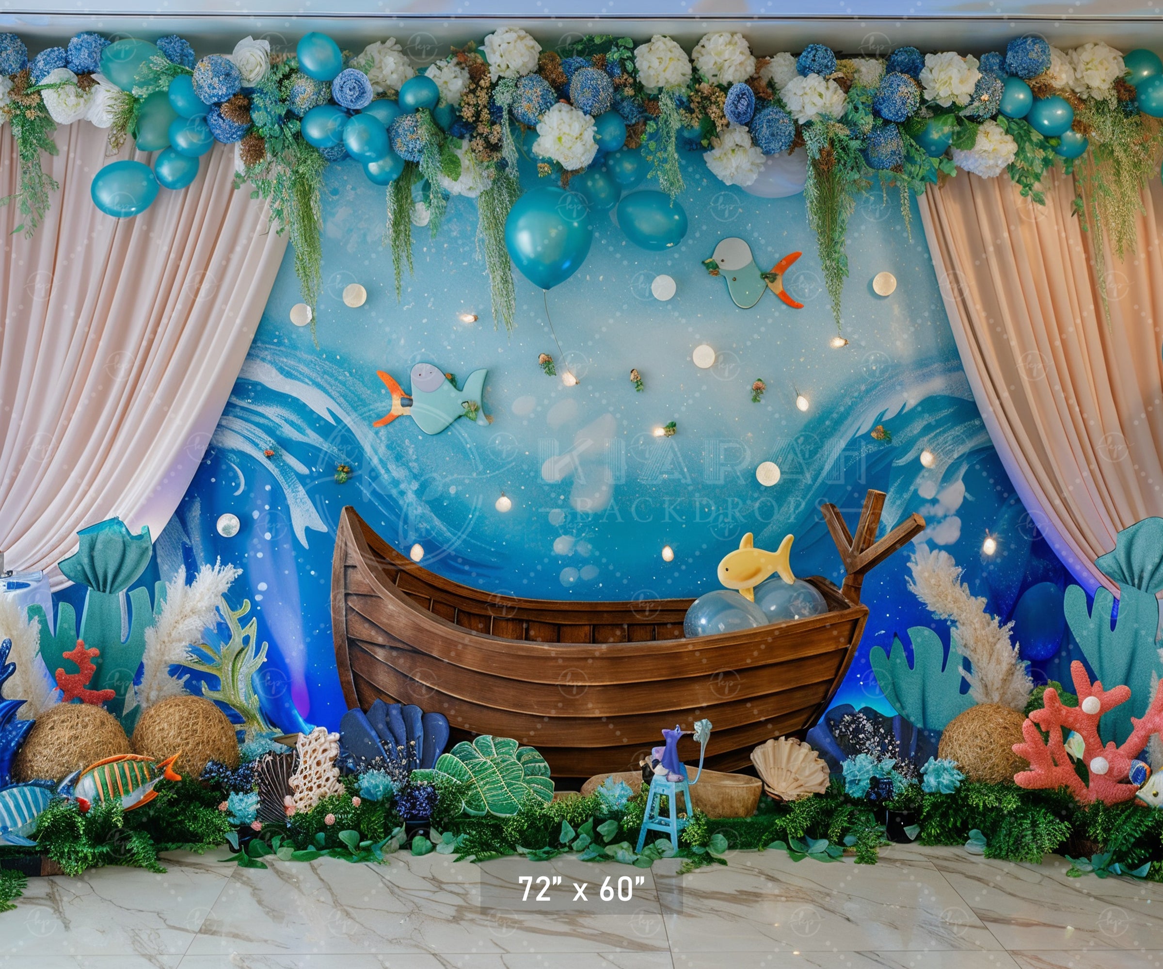 Ocean Voyage Celebration Backdrop