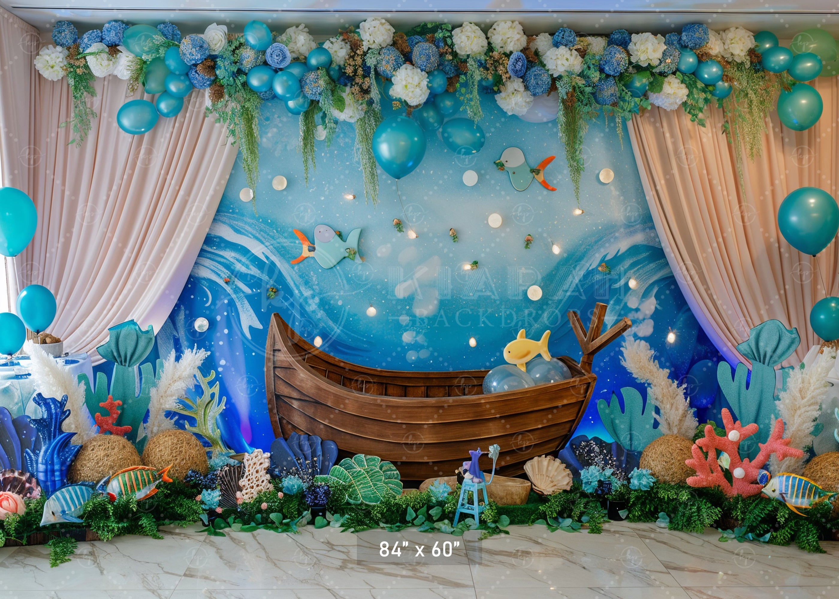 Ocean Voyage Celebration Backdrop