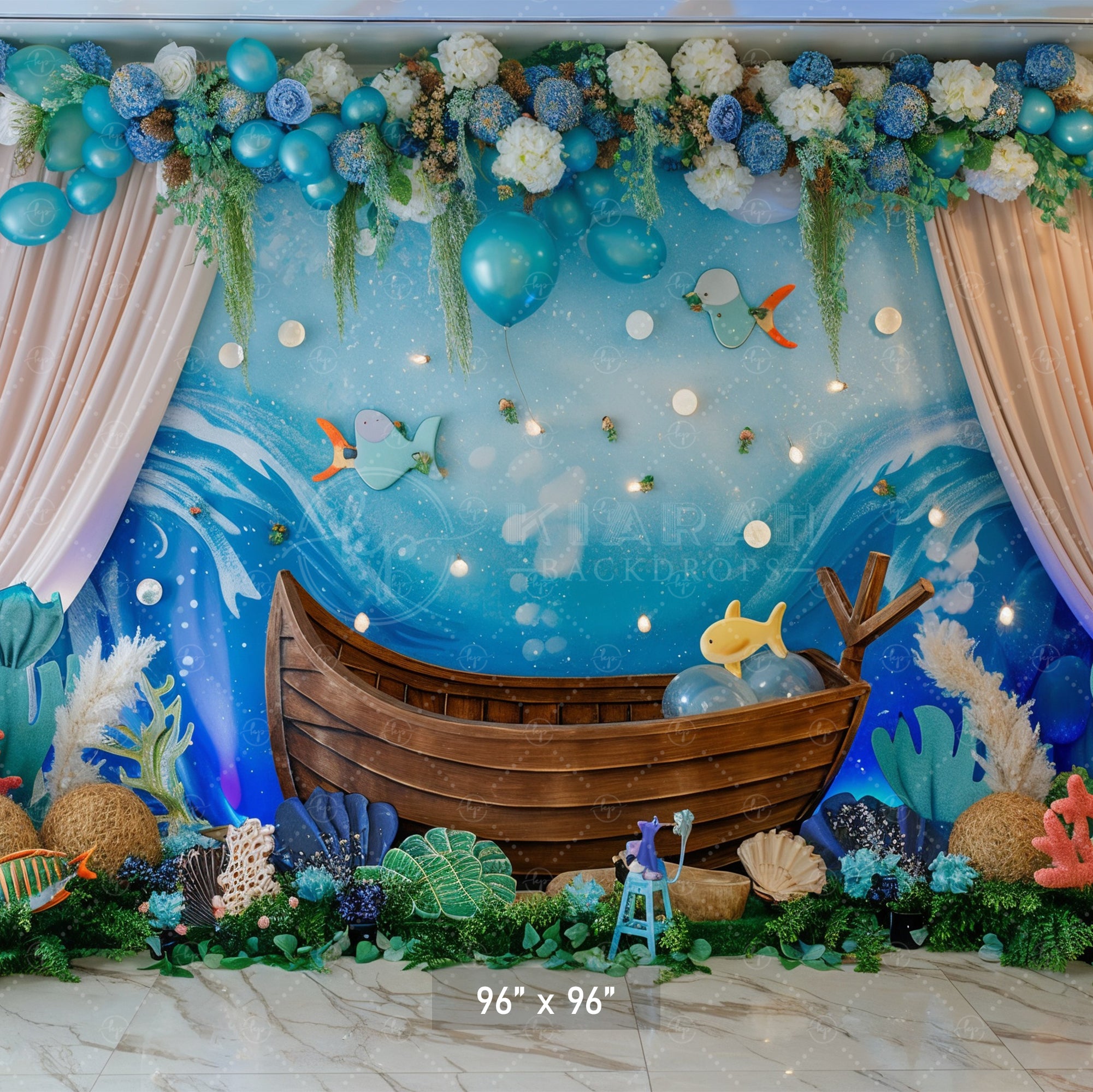 Ocean Voyage Celebration Backdrop